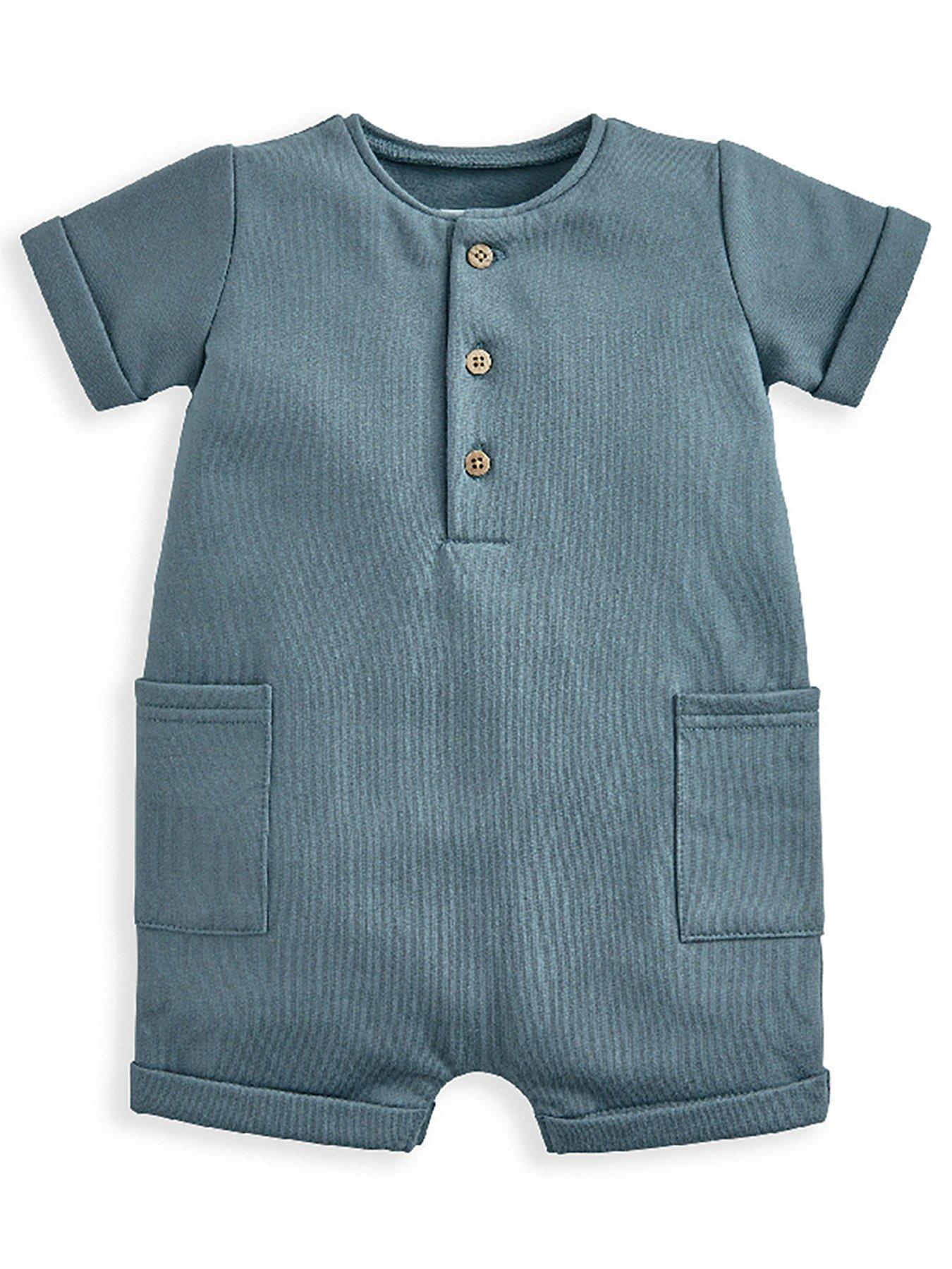 mamas-papas-baby-boys-pocket-shortie-romper-blue