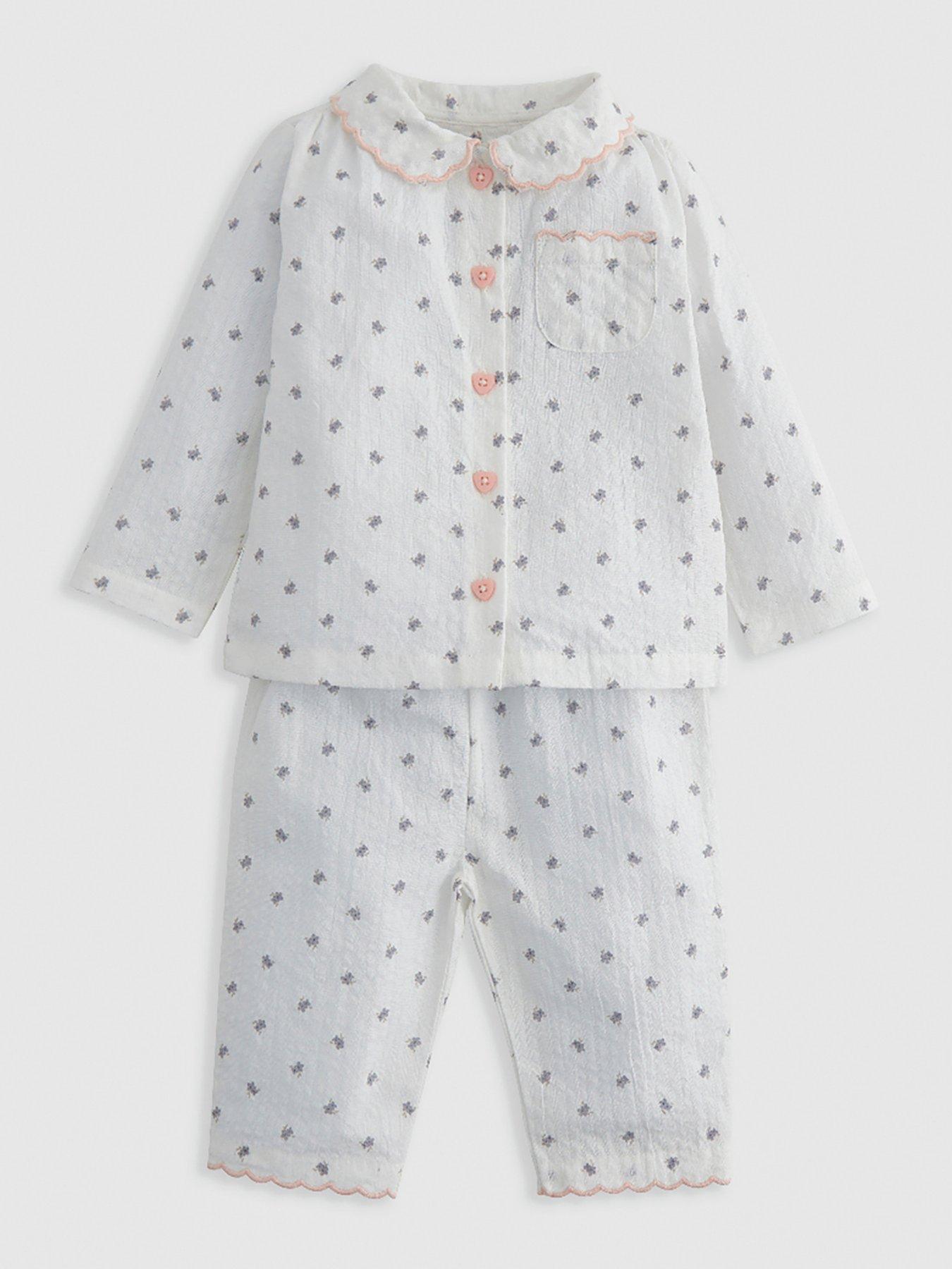Image 2 of 4 of Mamas & Papas Baby Girls Floral Scalloped Pyjamas - Multi