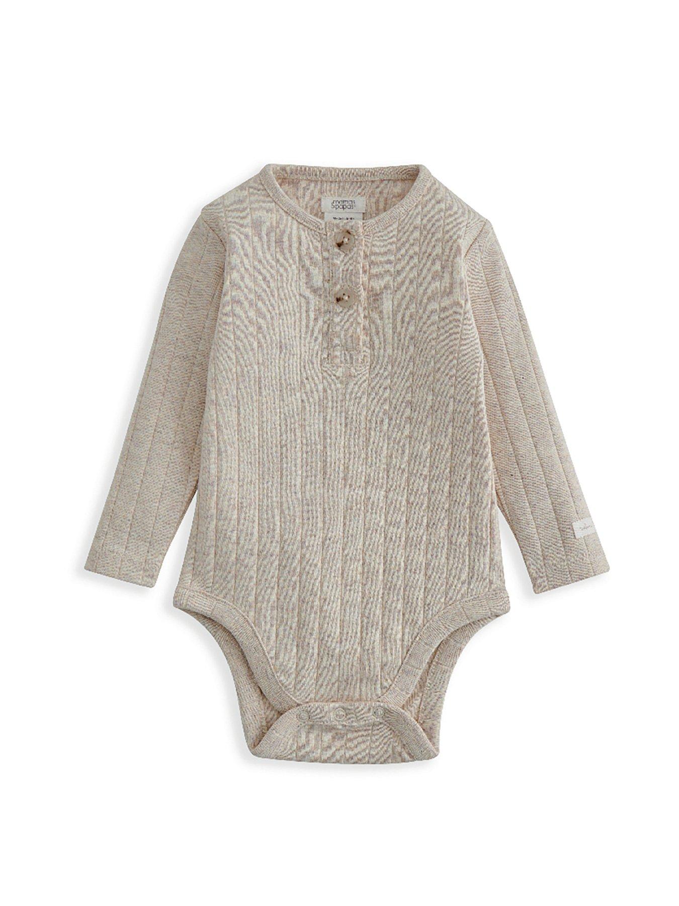 Image 3 of 4 of Mamas & Papas Baby Unisex 2 Piece Rib Bodysuit & Safari Print Legging Set - Cream