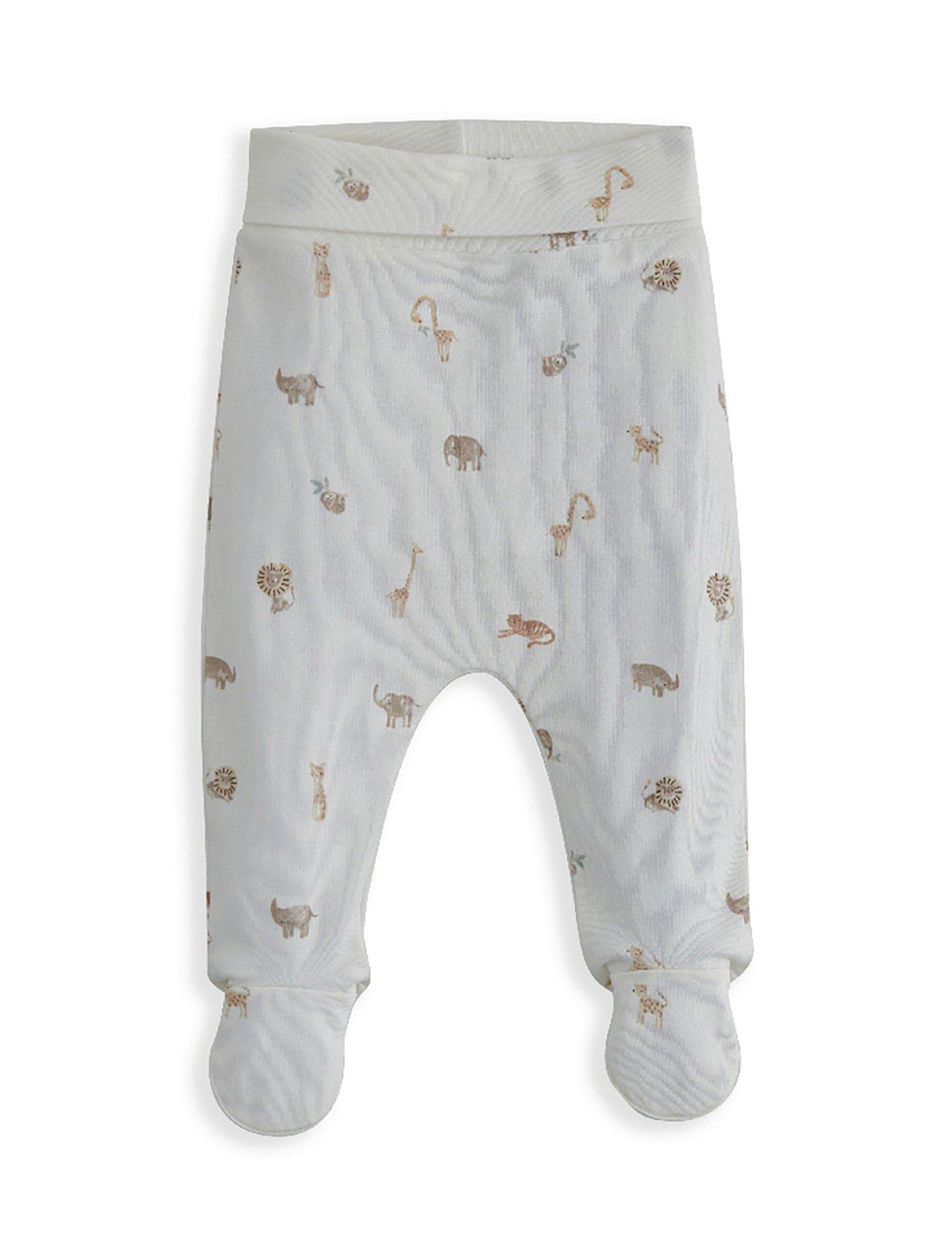 Image 4 of 4 of Mamas & Papas Baby Unisex 2 Piece Rib Bodysuit & Safari Print Legging Set - Cream