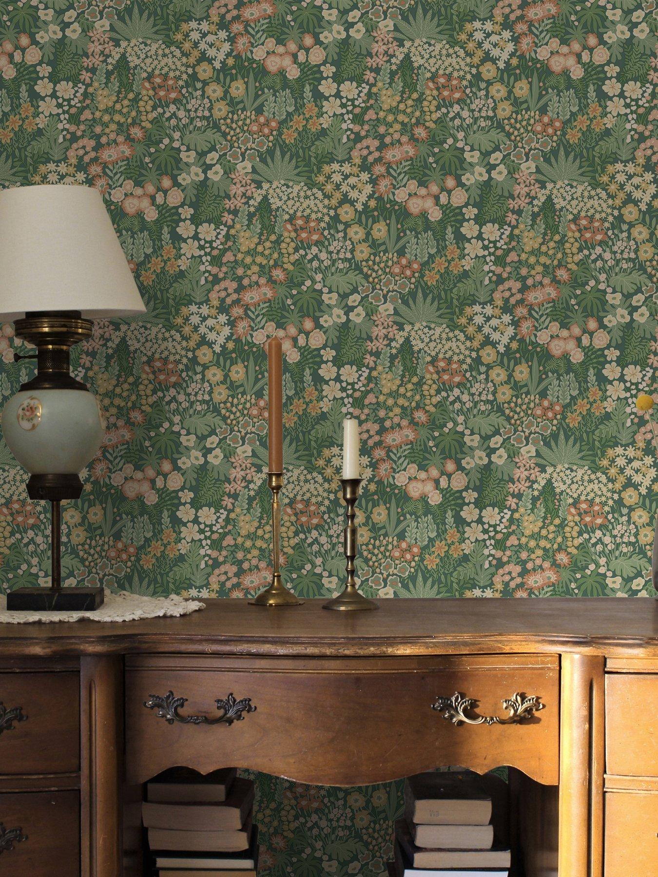 Holden Decor Everbloom Wallpaper - Emerald Green