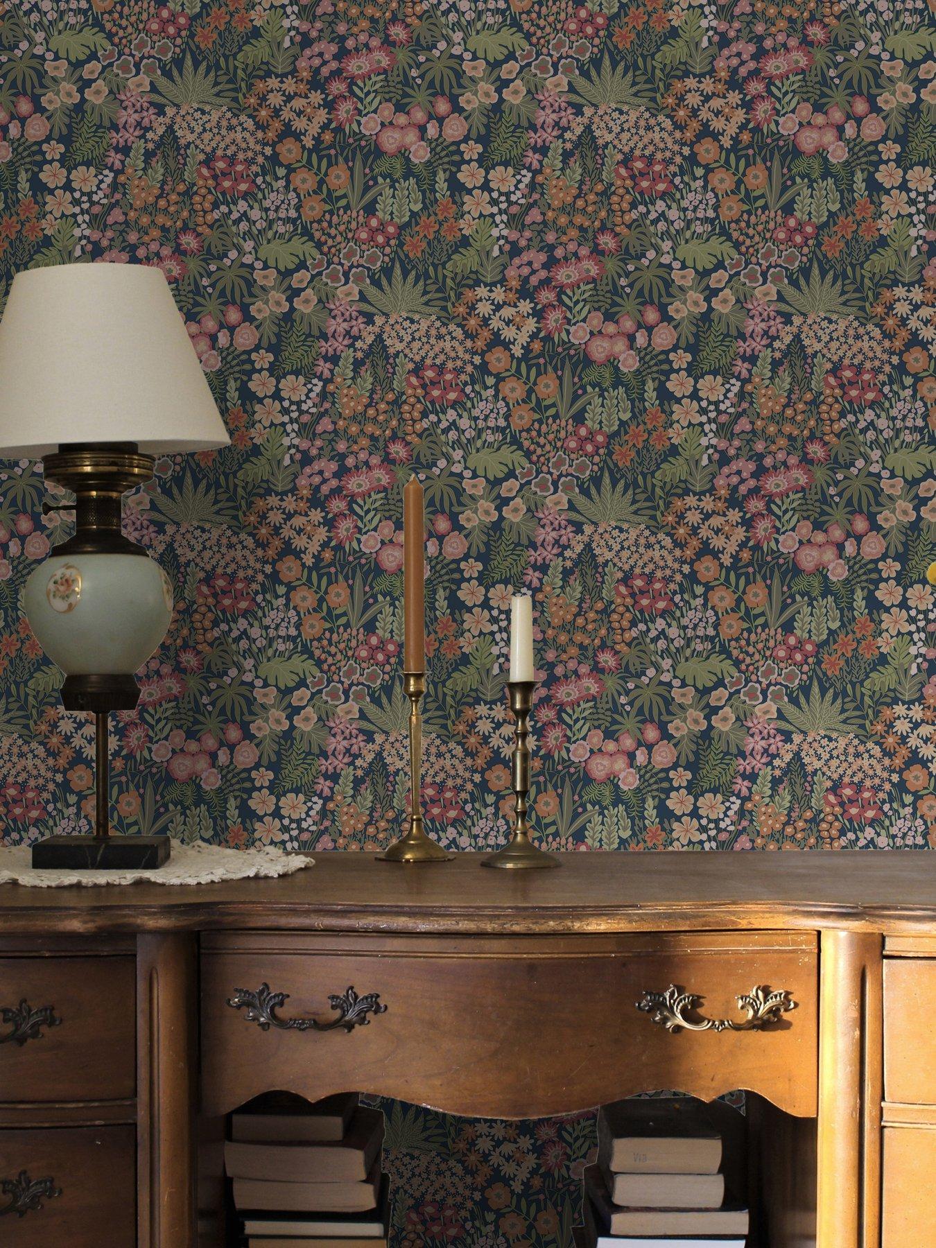 Image 4 of 6 of Holden Decor Everbloom Wallpaper - Navy/Multi