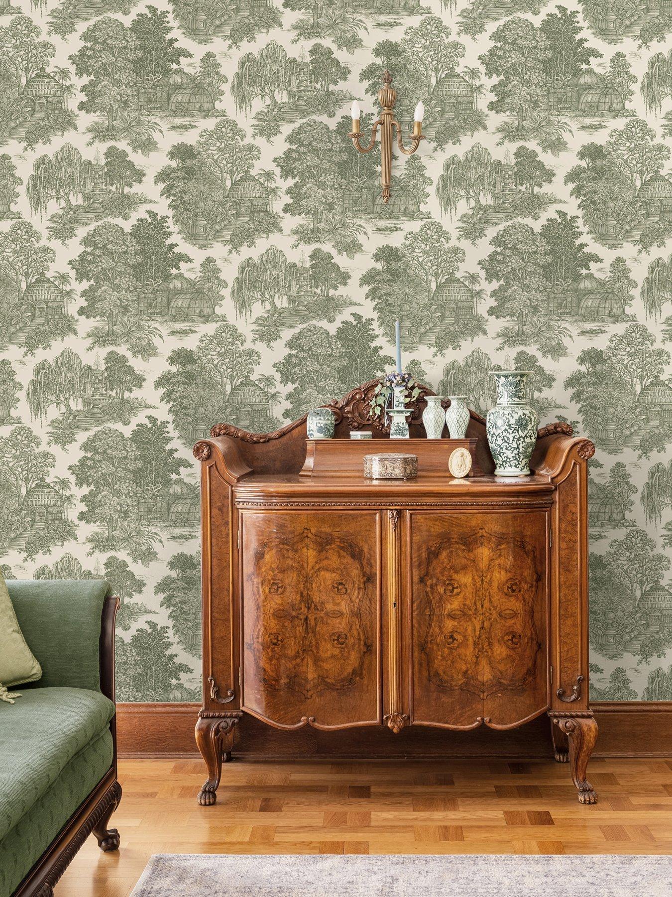 Image 1 of 6 of Holden Decor Osterley Wallpaper - Green