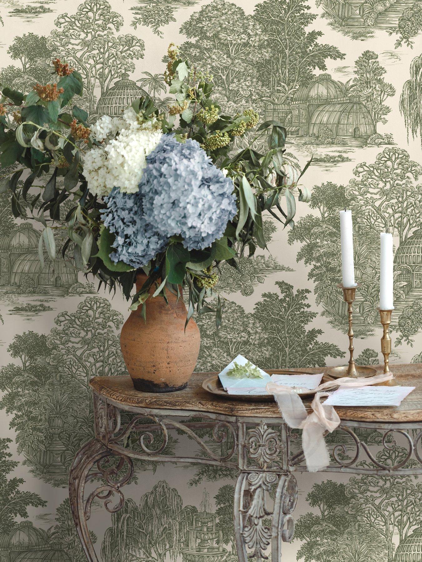 Image 4 of 6 of Holden Decor Osterley Wallpaper - Green