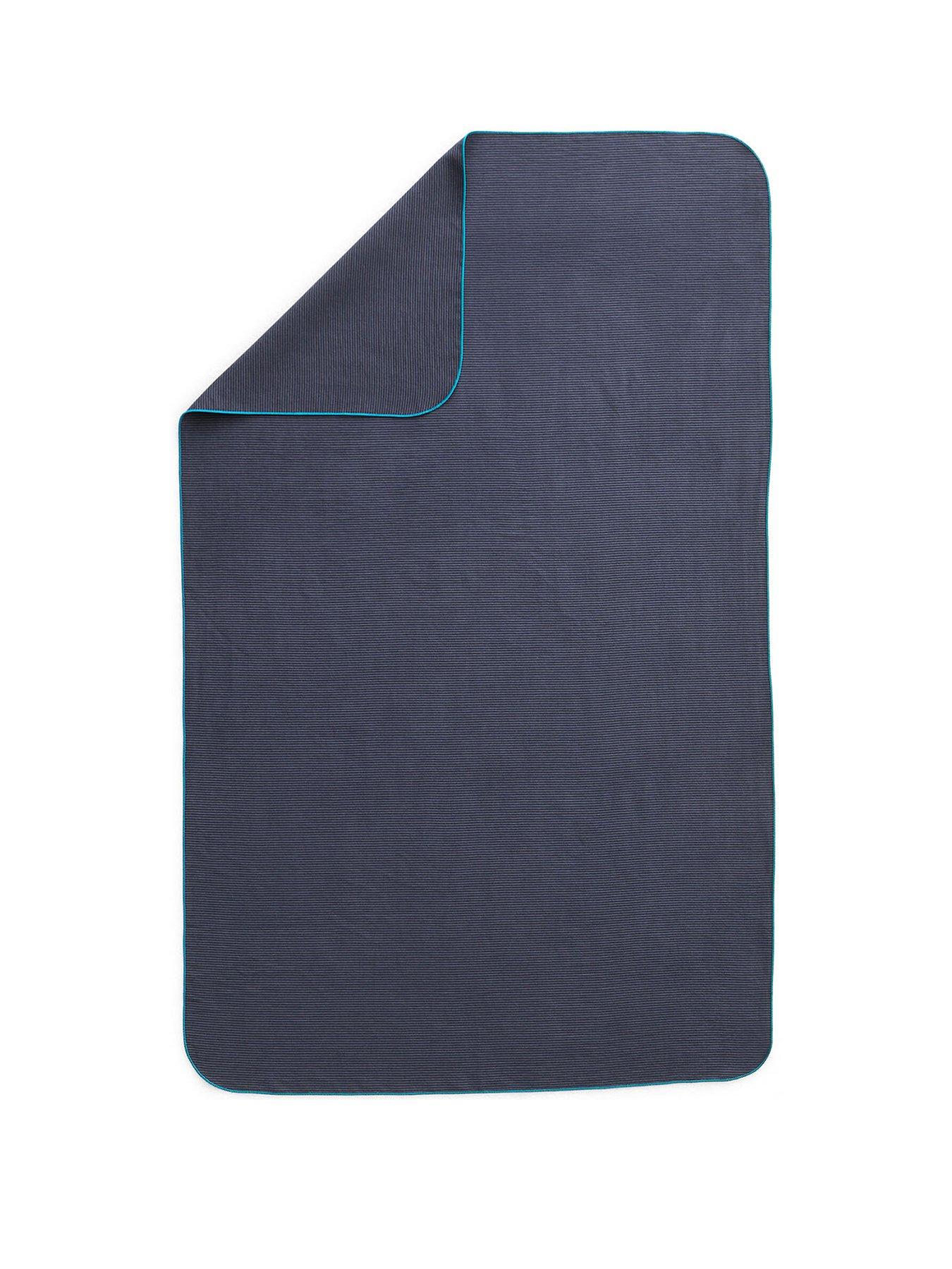 undefined Microfibre Swimming Towel Size L 80 x 130 cm - Striped Dark Blue