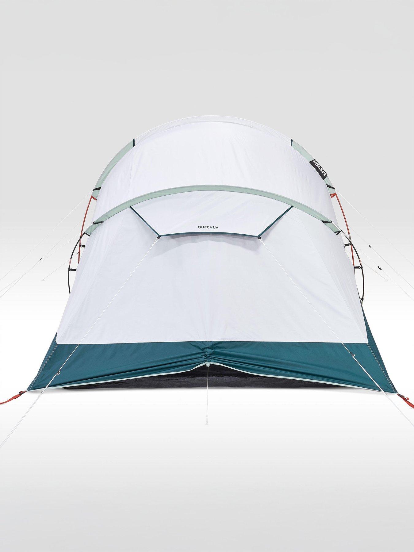 Image 2 of 6 of Decathlon Camping Tent With Poles Arpenaz 4.2 Fresh&amp;Black - 4 Persons - 2 Bedrooms
