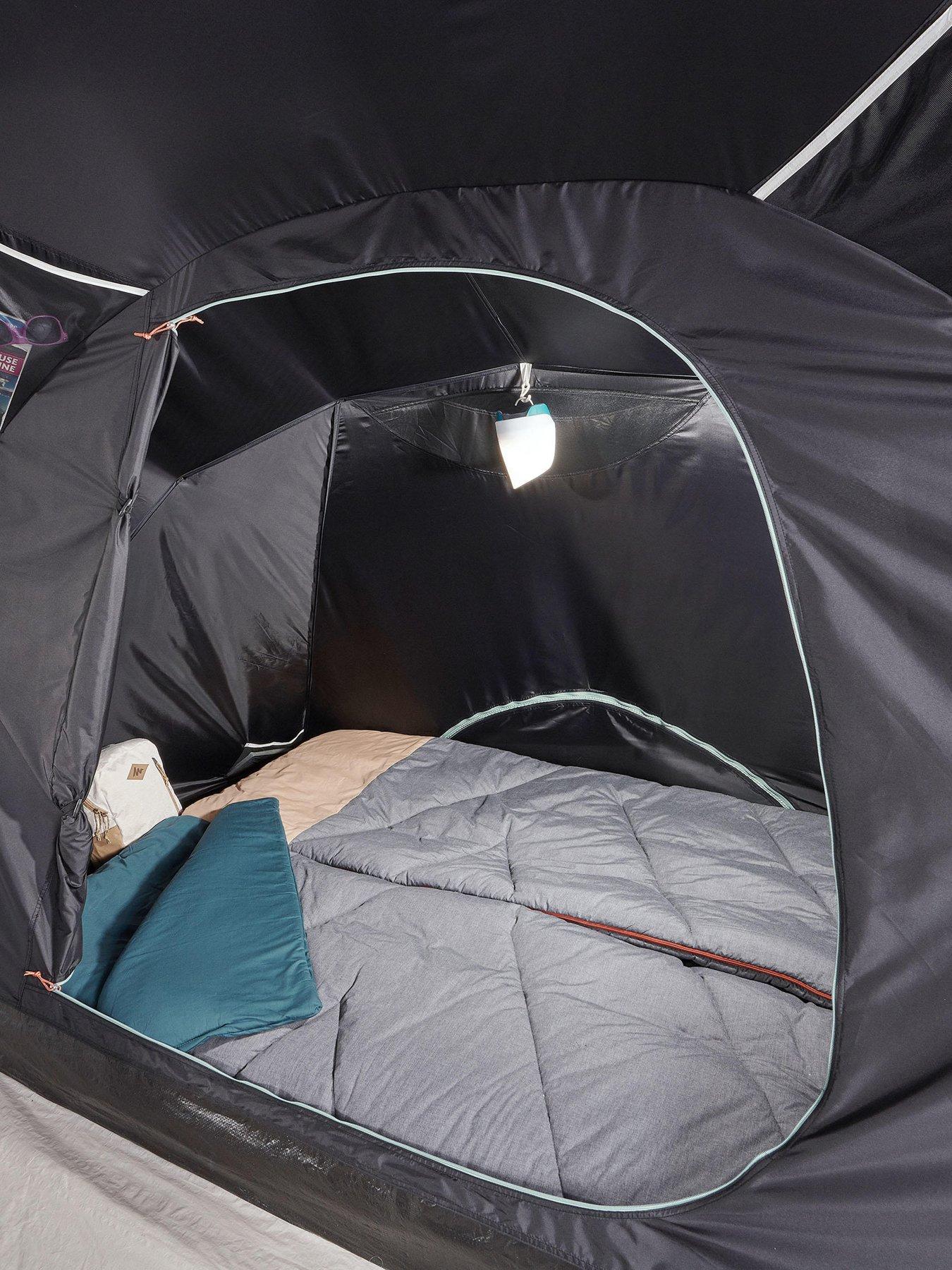 Image 5 of 6 of Decathlon Camping Tent With Poles Arpenaz 4.2 Fresh&amp;Black - 4 Persons - 2 Bedrooms