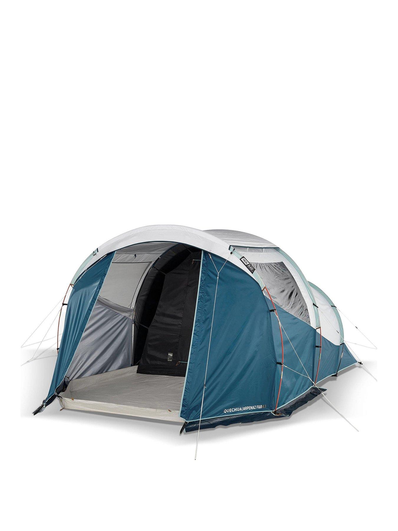 undefined Camping Tent with Poles Arpenaz 4.1 Fresh & Black 4 Persons 1 Bedroom