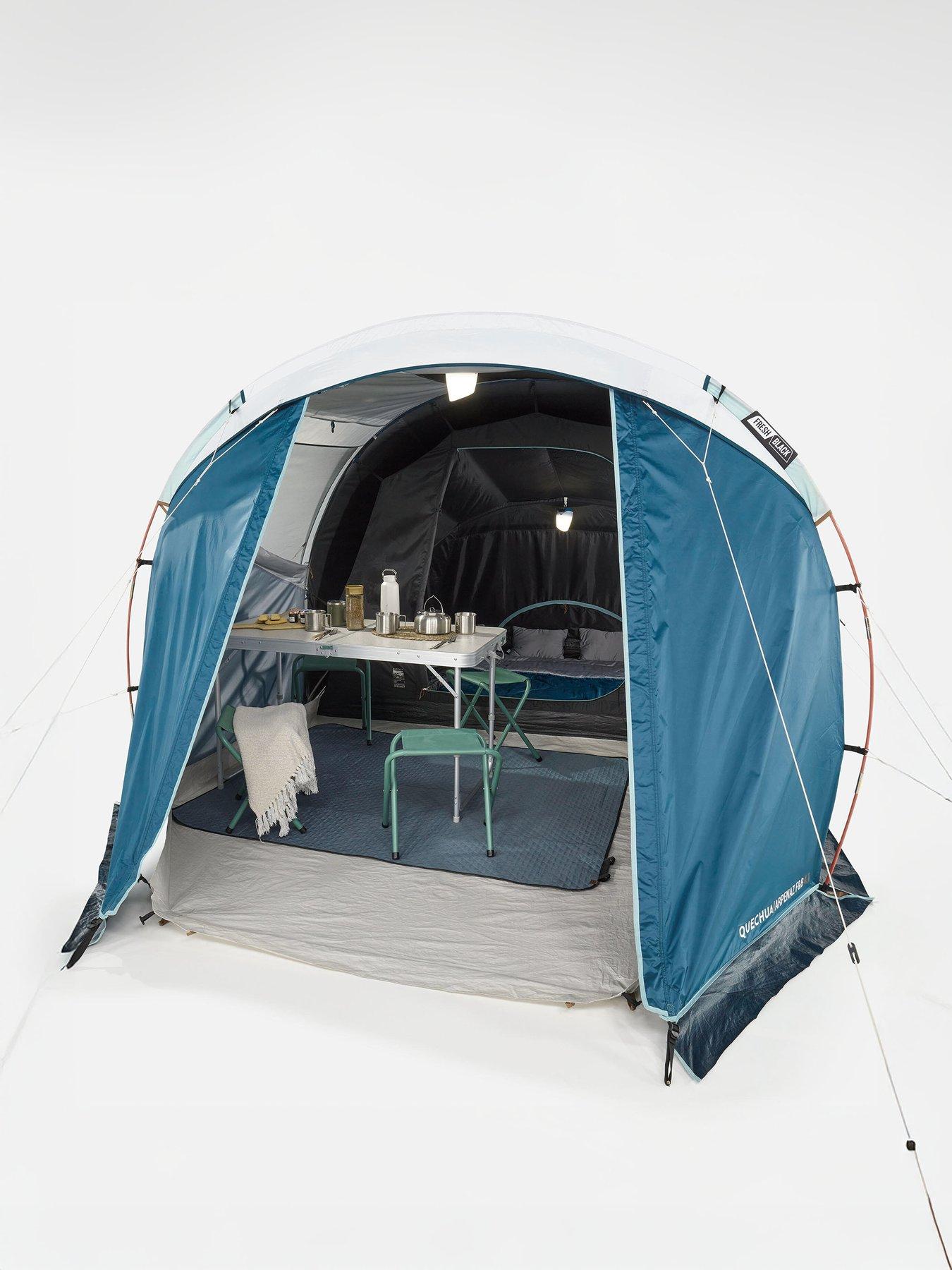 Image 3 of 8 of Decathlon Camping Tent with Poles Arpenaz 4.1 Fresh&amp;Black 4 Persons 1 Bedroom
