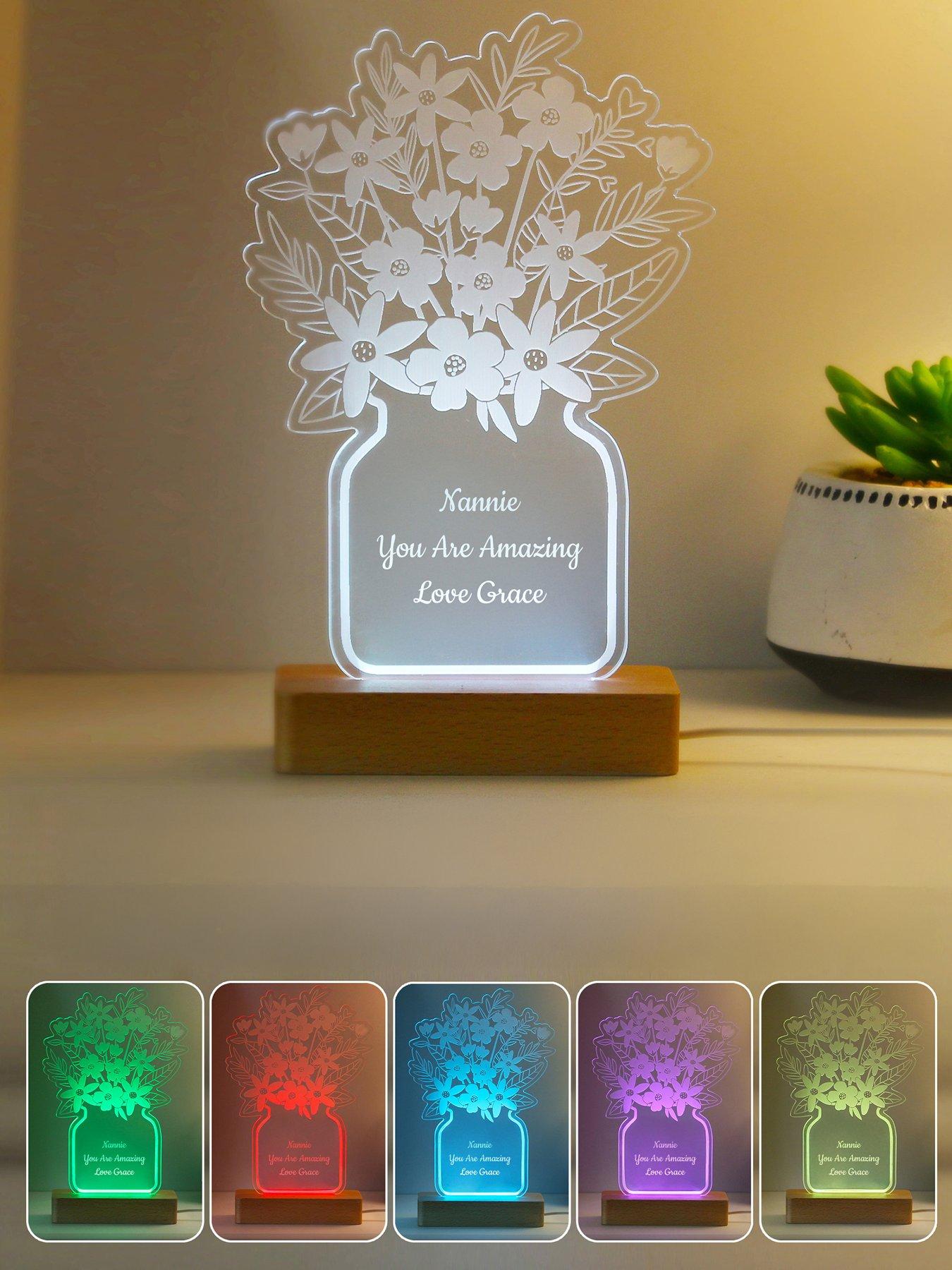 undefined Personalised Flower Vase LED Light