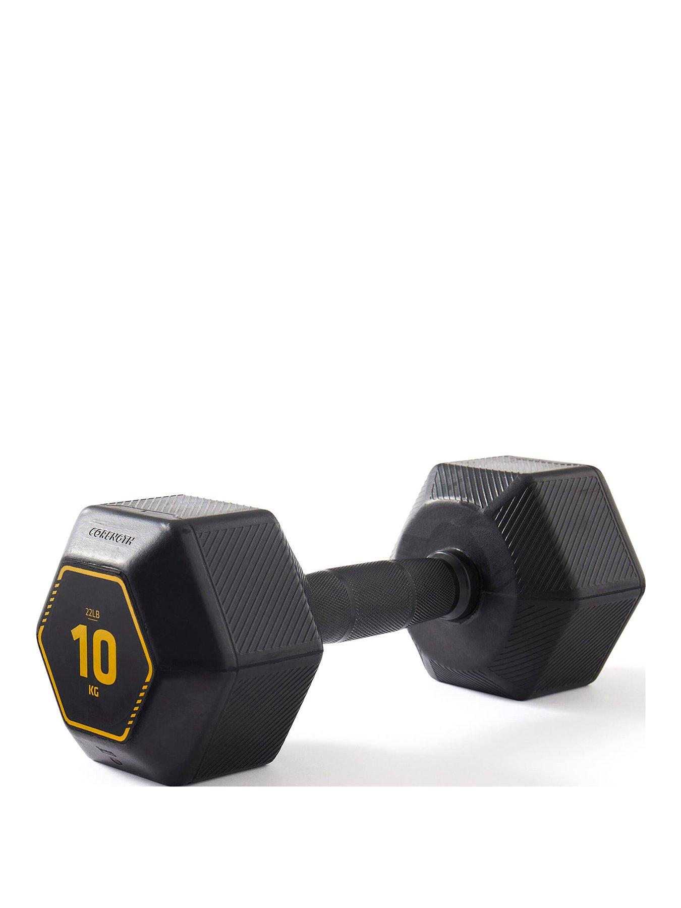 Image of Decathlon 10 kg Cross Training And Weight Training Hexagonal Dumbbell - Black