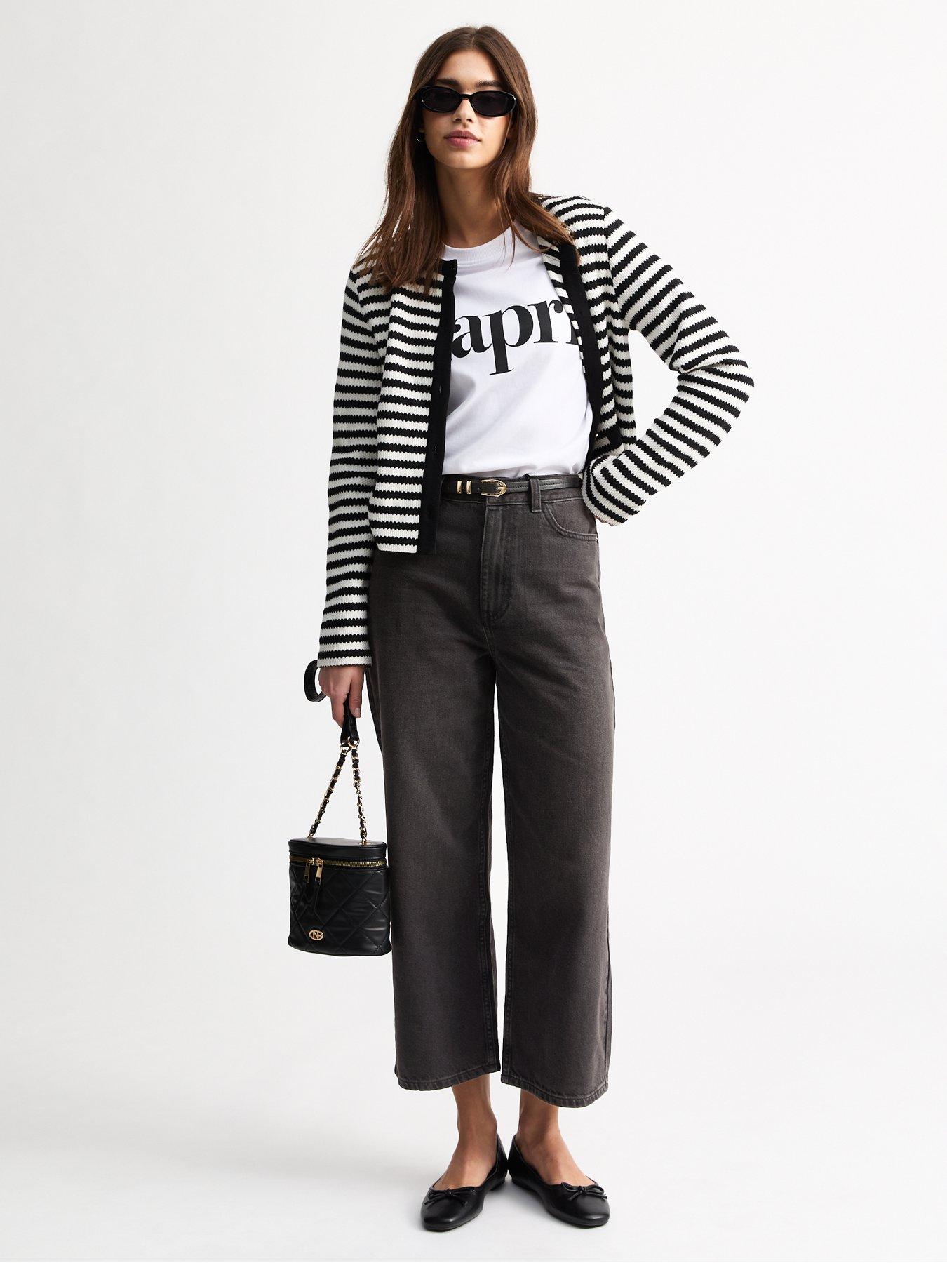 New Look Adalae Wide Leg Cropped Jeans Washed Black Very Ireland