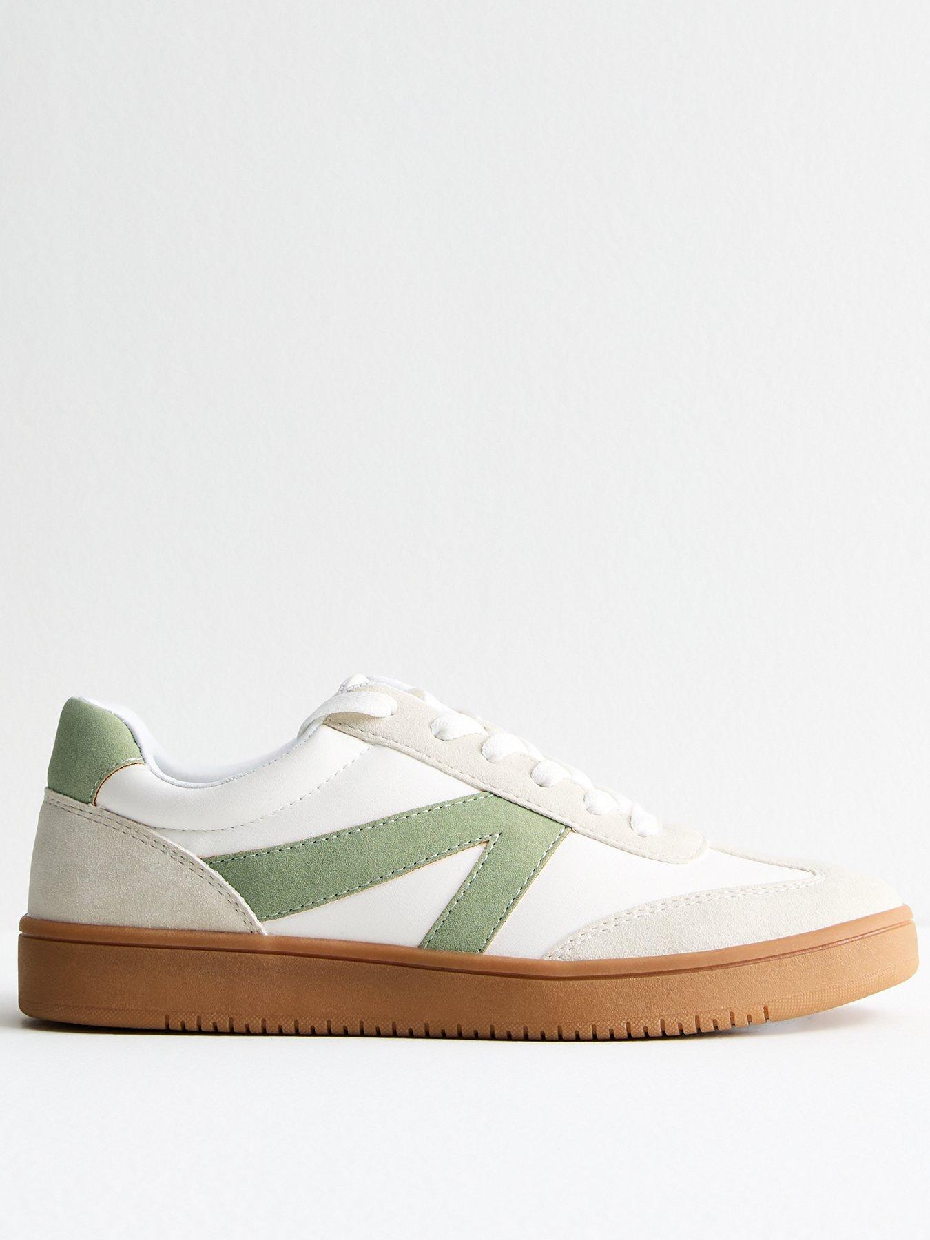 Image of New Look Green Panelled Faux Leather Trainers