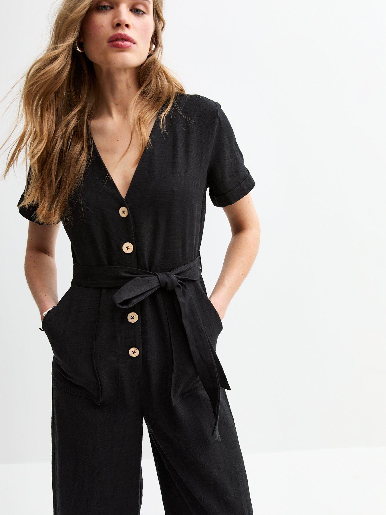 new-look-v-neck-button-front-jumpsuit-blackoutfit