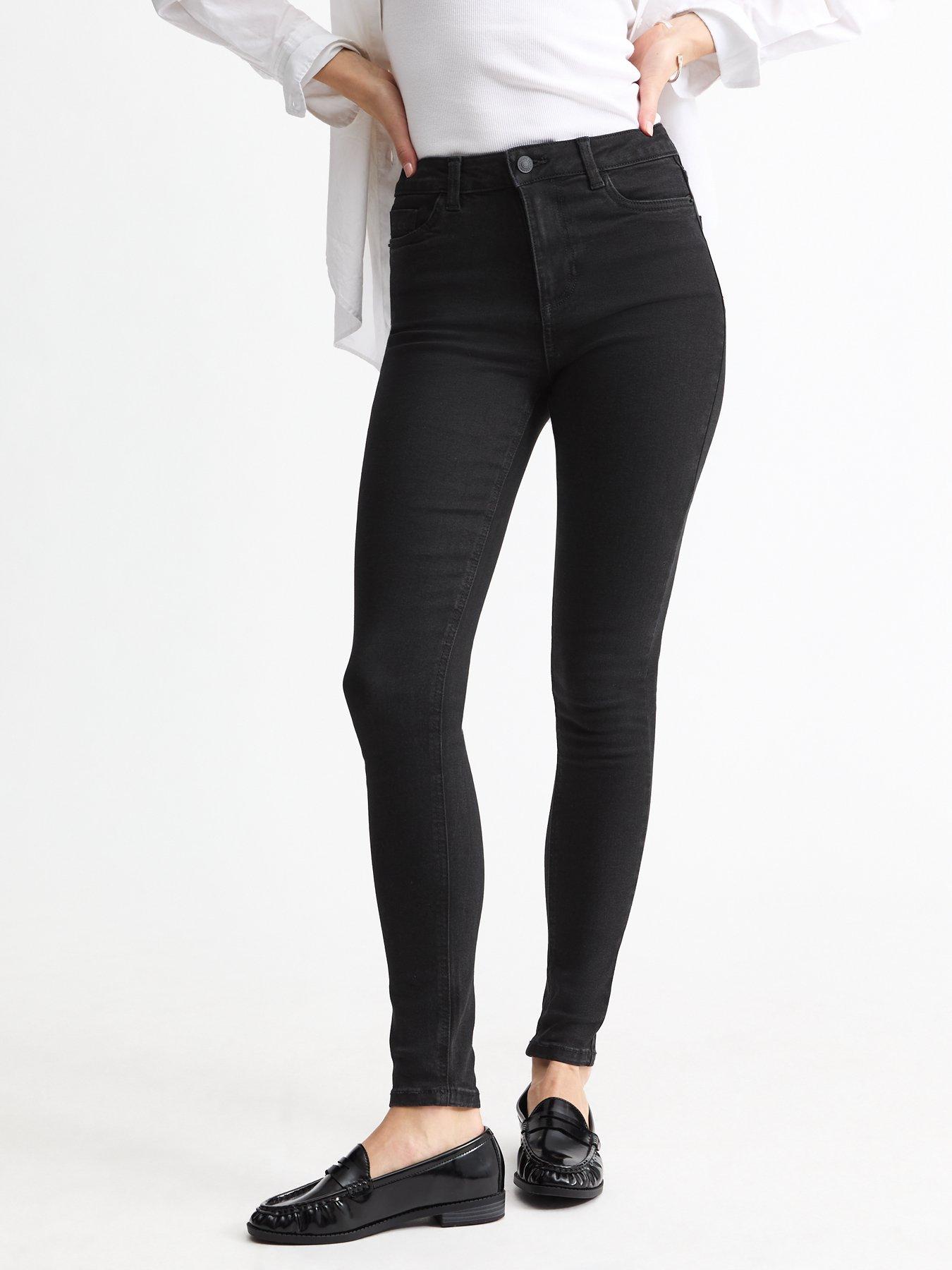 New Look Mid Rise Skinny Jeans - Washed Black