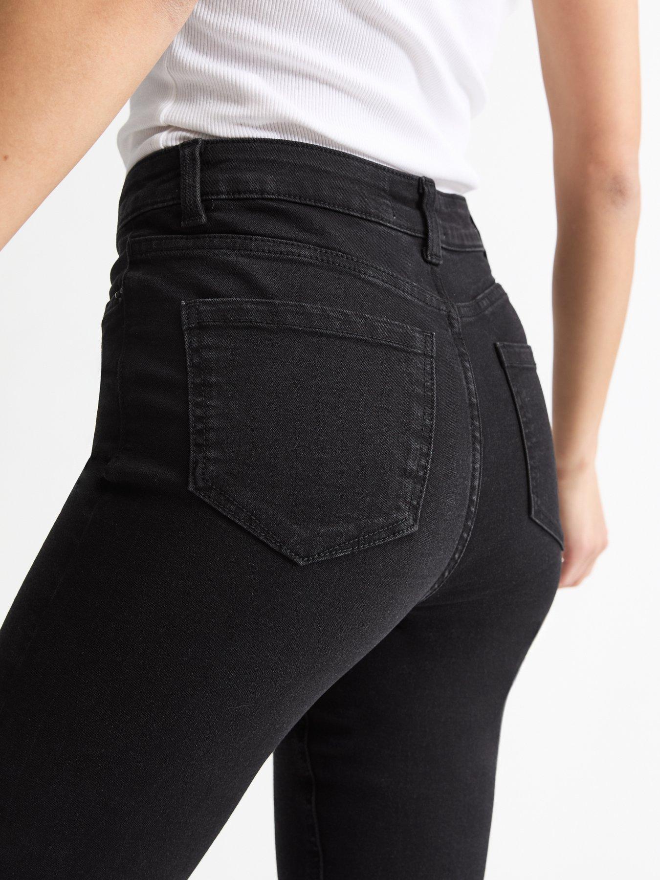 Image 5 of 6 of New Look Mid Rise Skinny Jeans - Washed Black