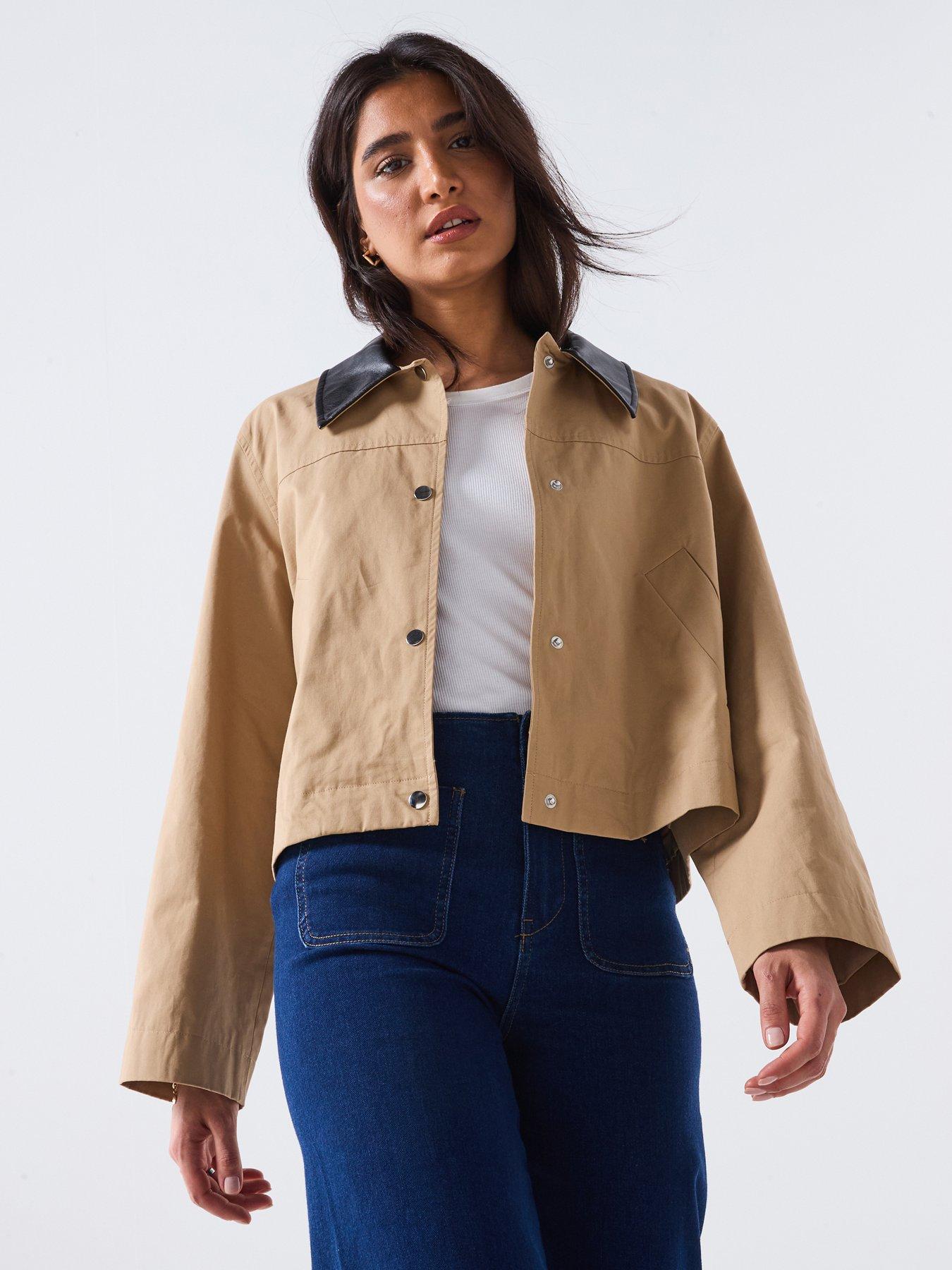 Image 1 of 5 of Only Collar Utility Jacket - Beige