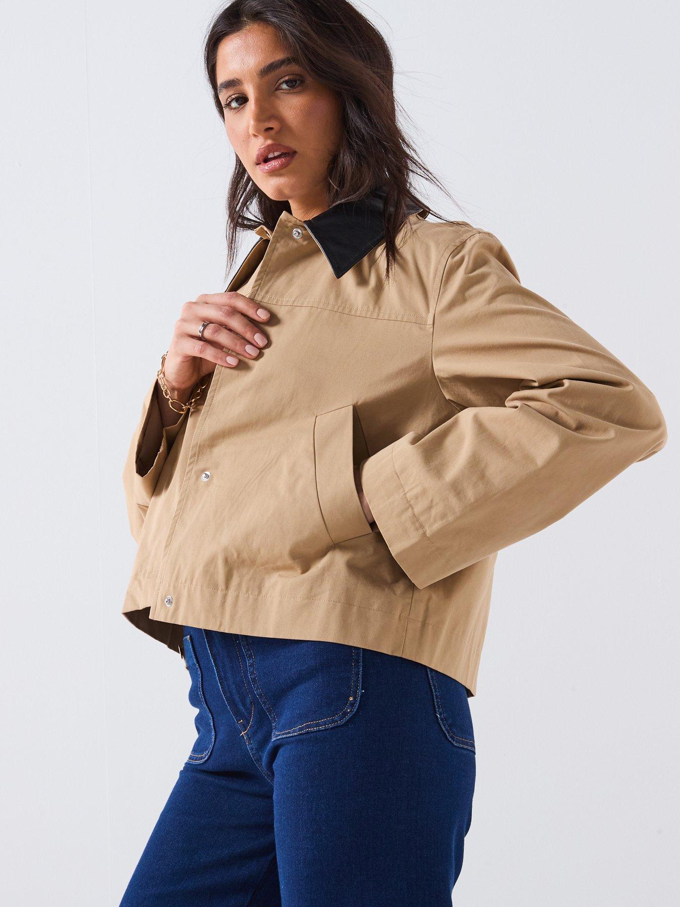 Image 5 of 5 of Only Collar Utility Jacket - Beige