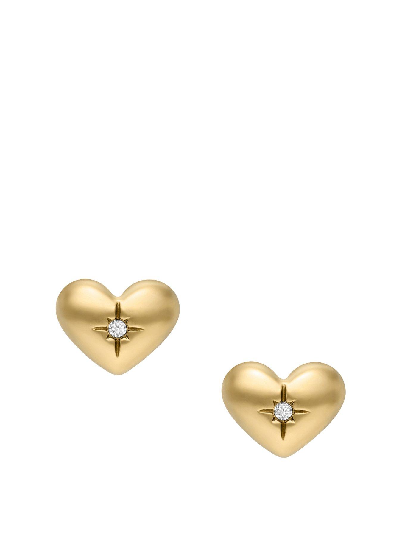 undefined Women's Sadie All My Love Gold-Tone Stainless Steel Heart Stud Earrings [JF04832710]