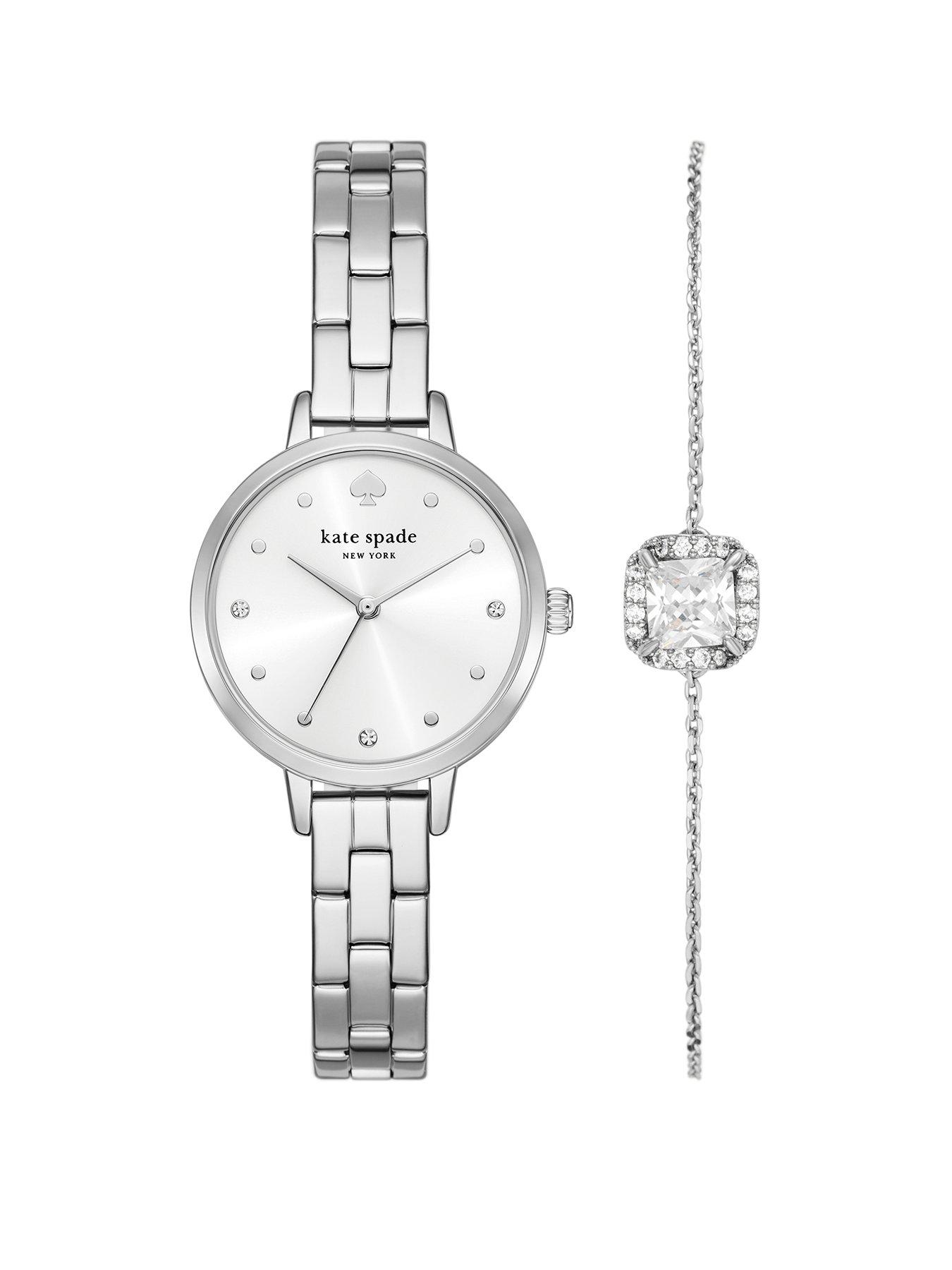 Kate Spade New York kate spade new York women's metro three-hand, silver-tone alloy watch, KSW1867