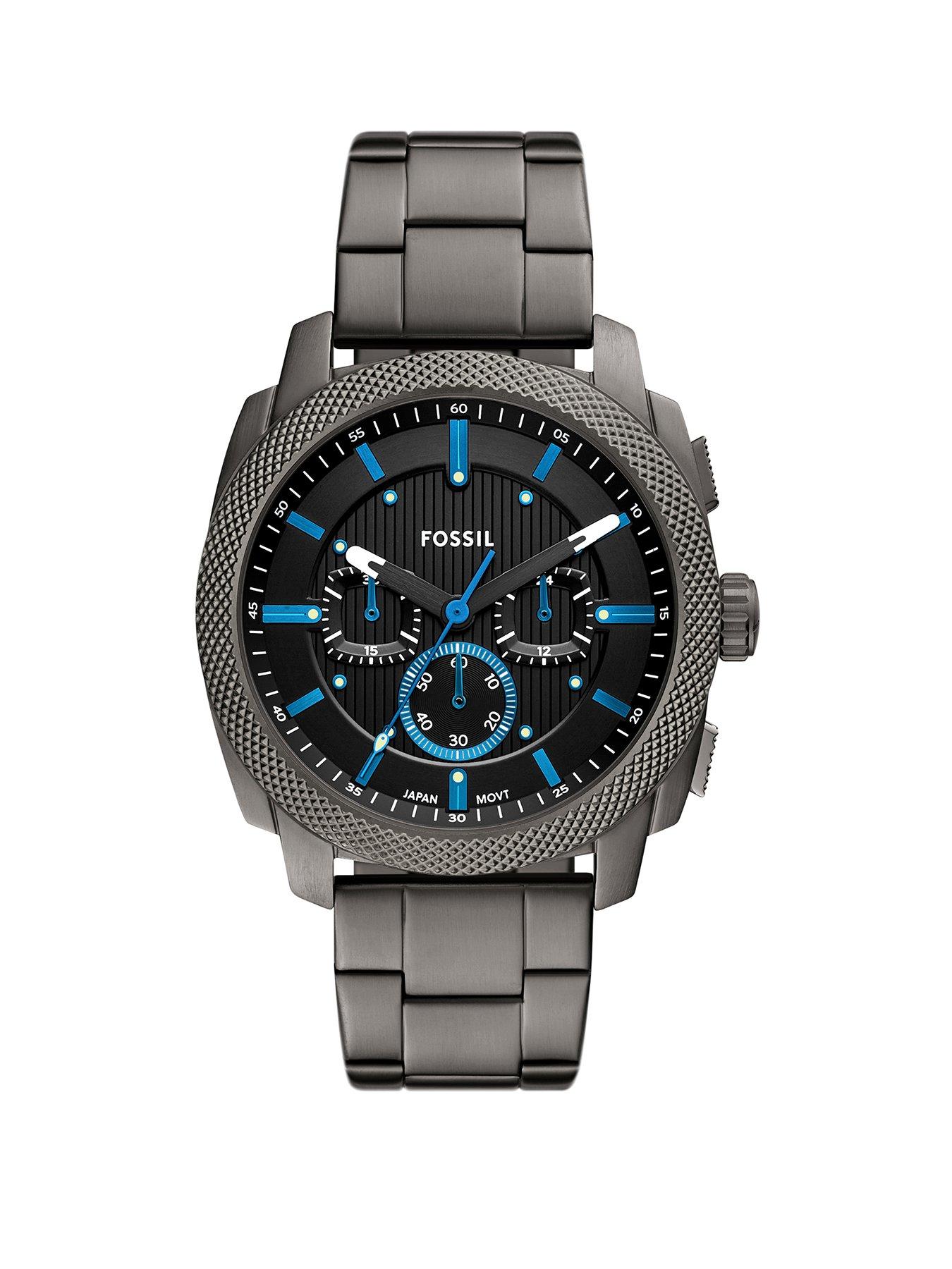 Fossil Men's Machine Chronograph Gunmetal Stainless Steel Watch FS6098