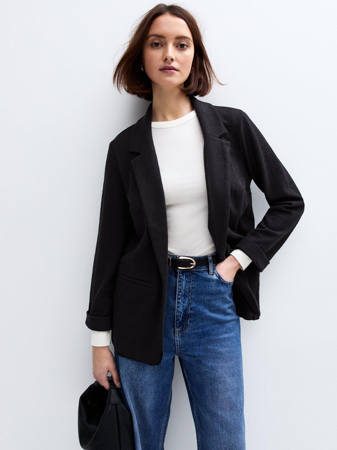 new-look-textured-jersey-blazer-black