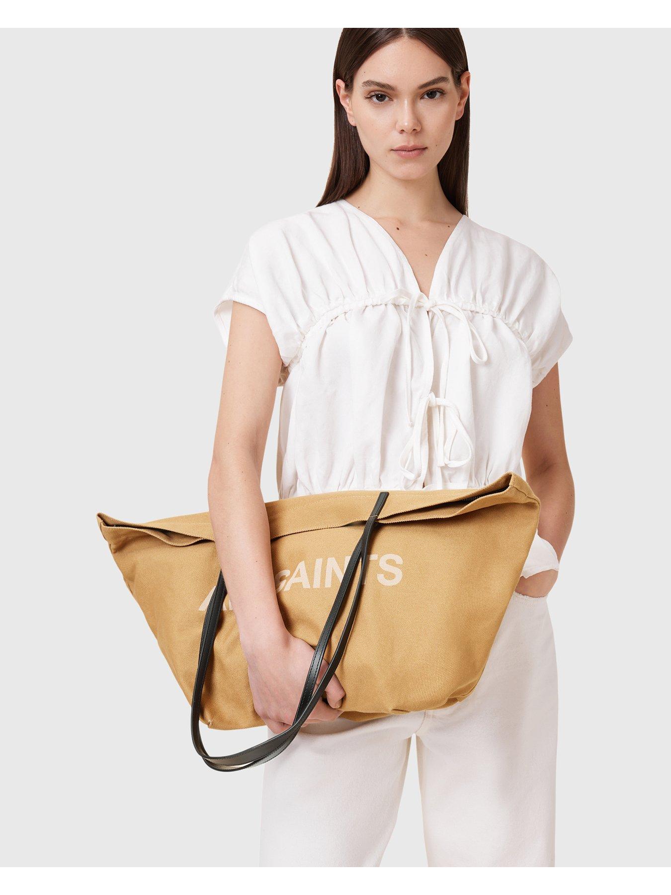 Image 2 of 5 of AllSaints Serafina Canvas Tote - Brown