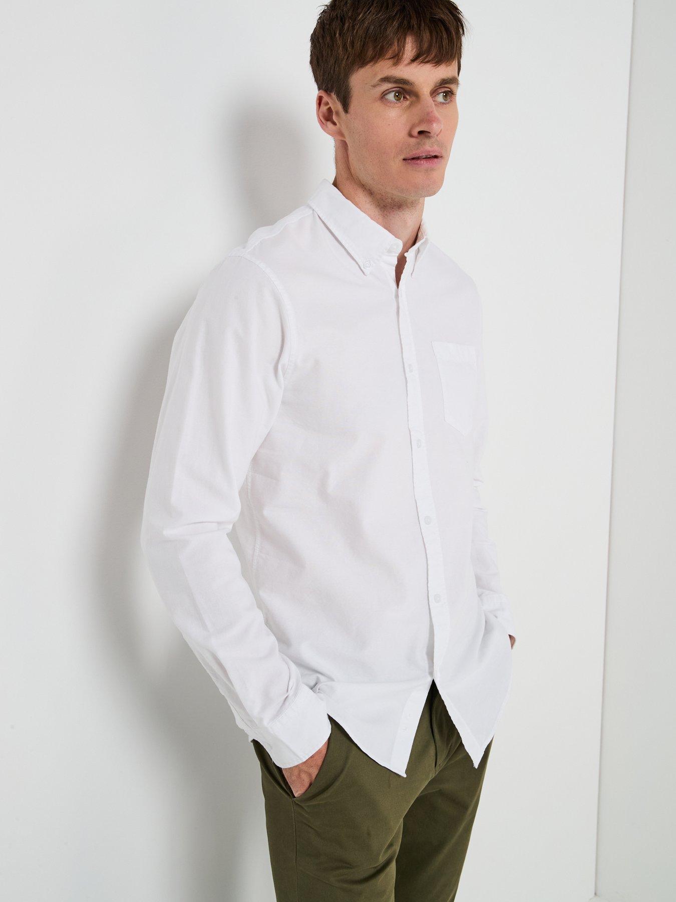 Image 4 of 6 of The Very Collection Pure Cotton Long Sleeve Button Down Oxford Shirt - White