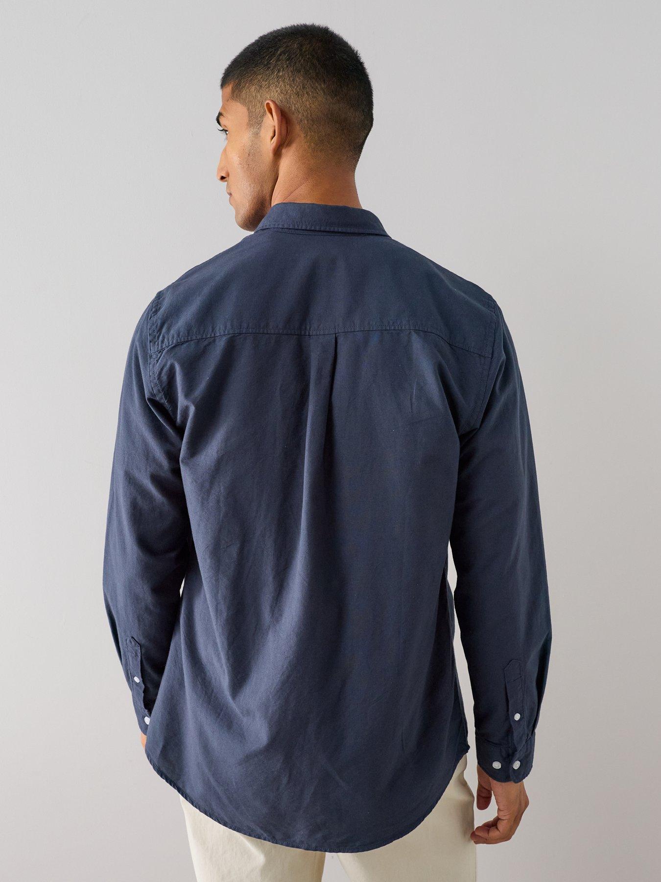 Image 2 of 6 of The Very Collection Pure Cotton Long Sleeve Button Down Oxford Shirt - Navy
