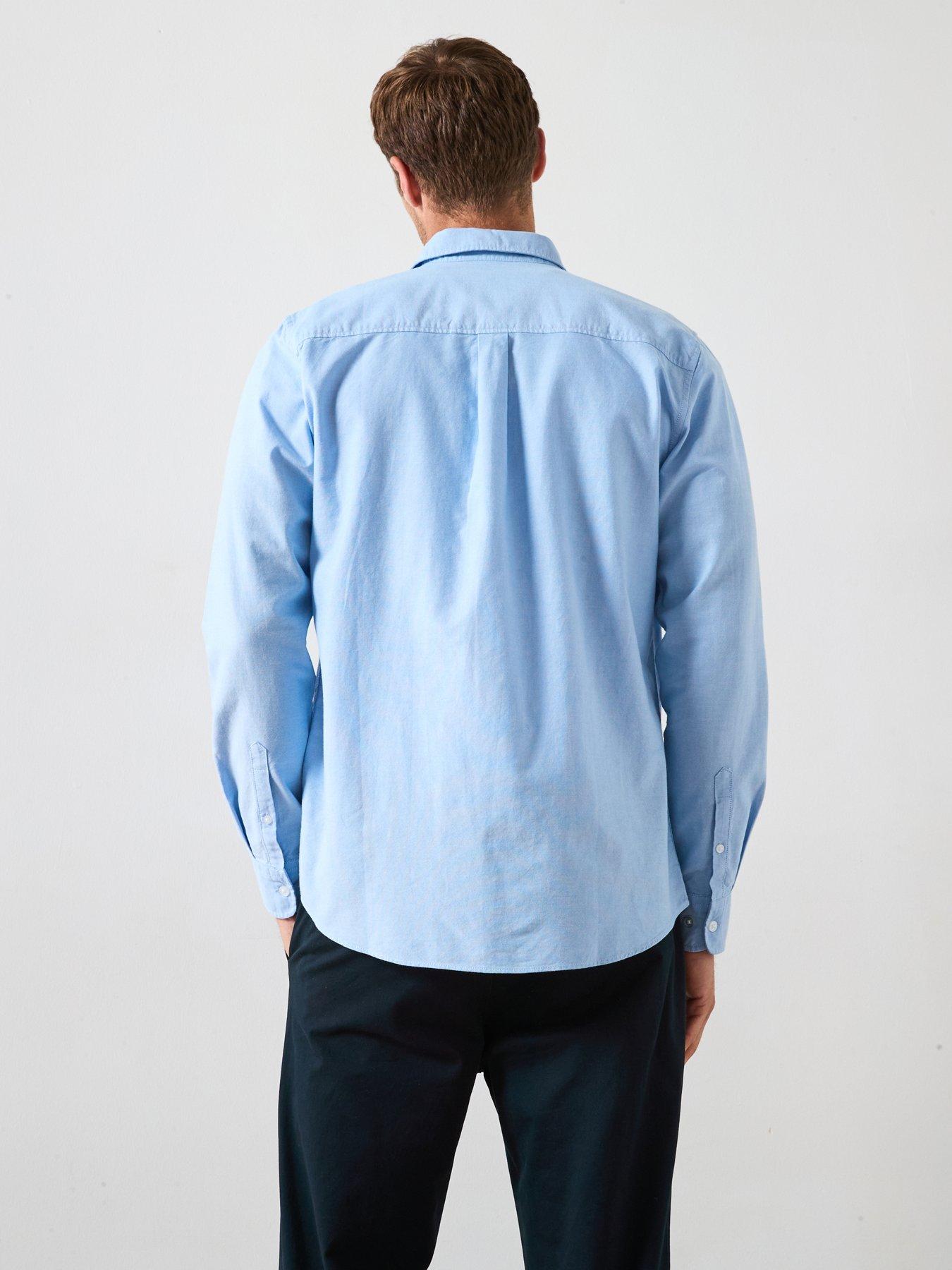 Image 2 of 6 of The Very Collection Pure Cotton Long Sleeve Button Down Oxford Shirt - Light Blue