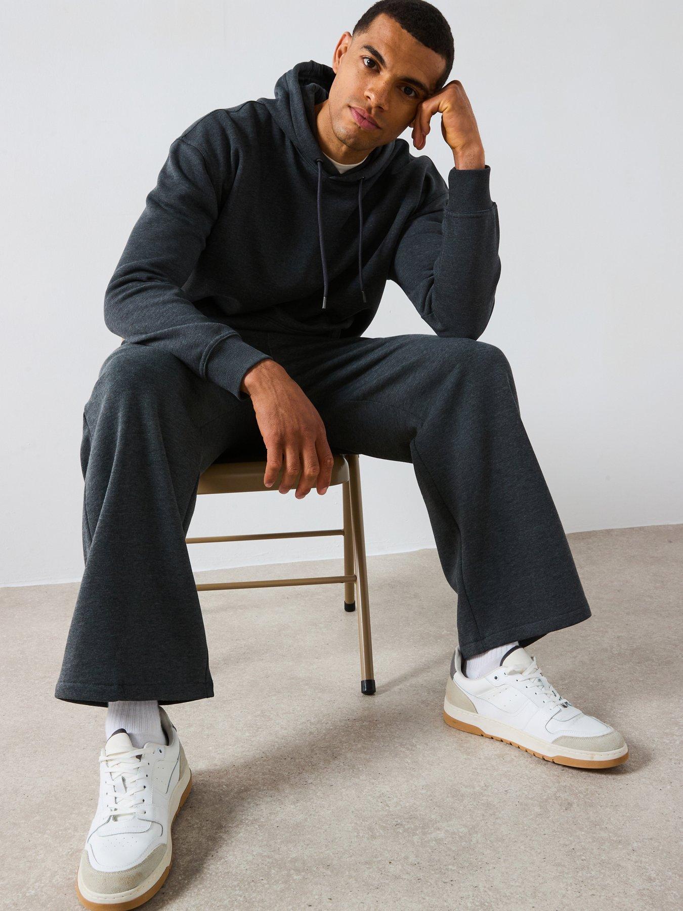 Very Man Essential Oversized Open Hem Joggers - Charcoal