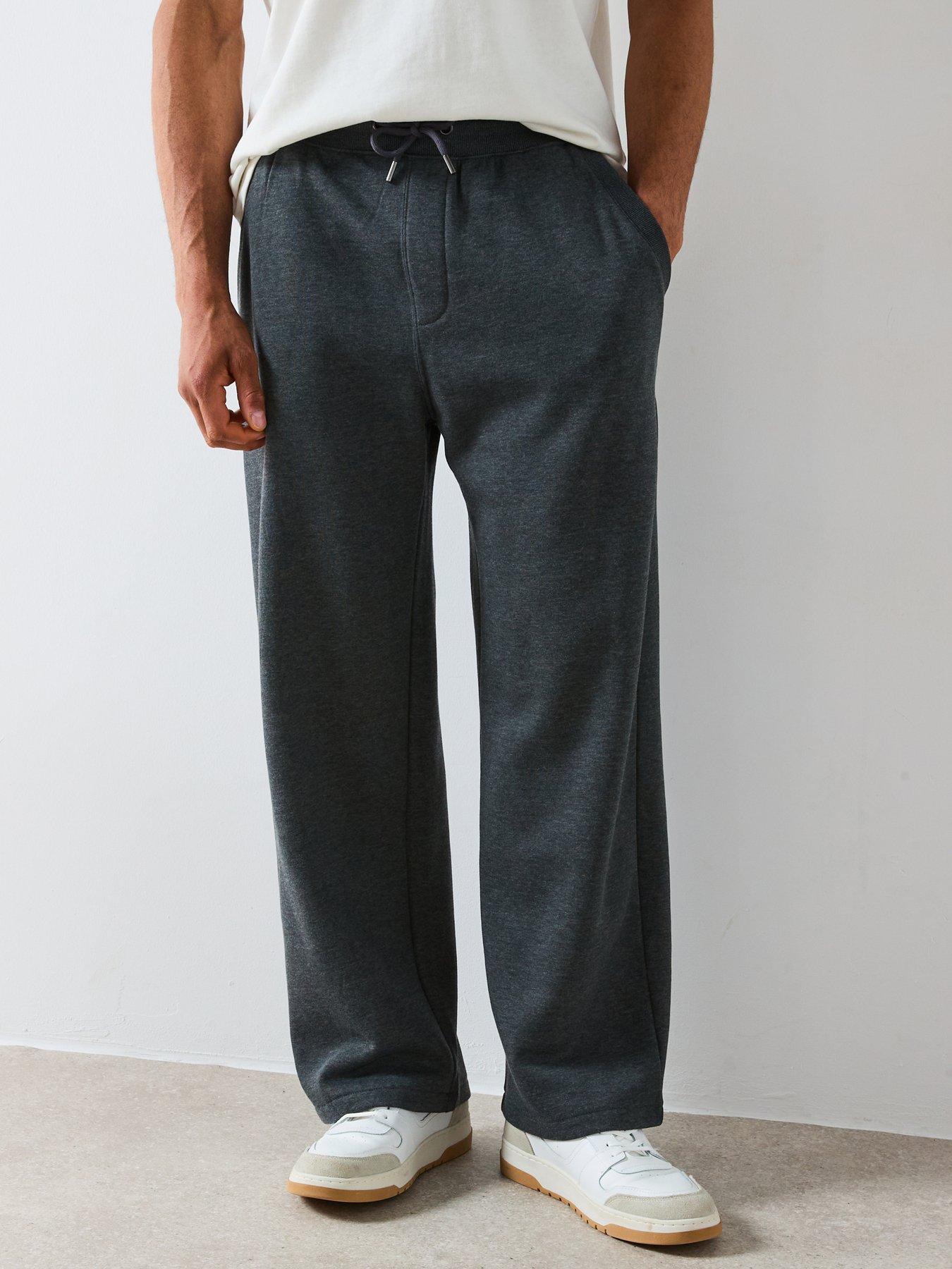 Image 4 of 6 of Very Man Essential Oversized Open Hem Joggers - Charcoal