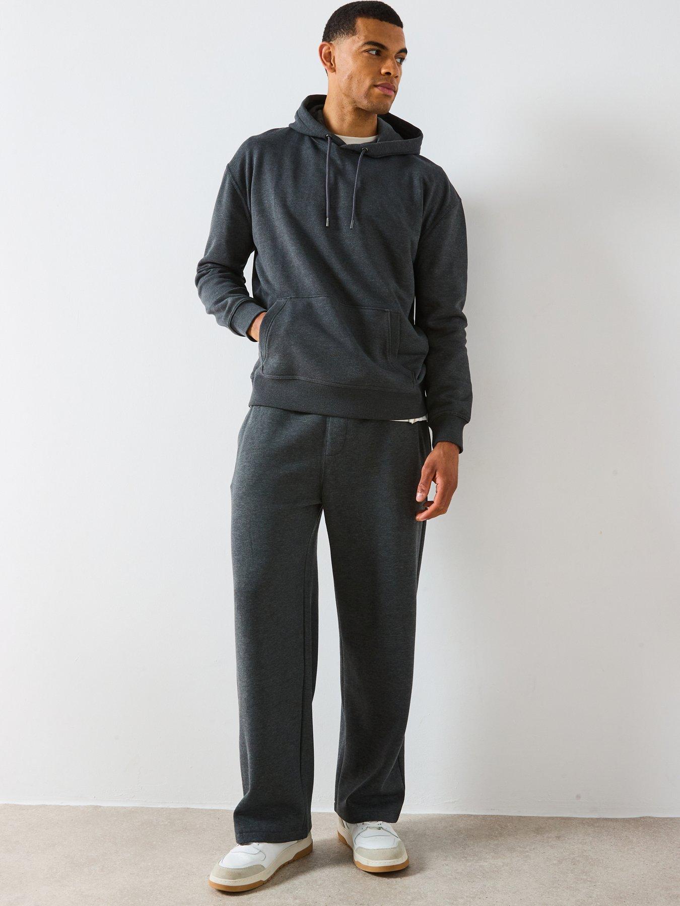 Image 5 of 6 of Very Man Essential Oversized Open Hem Joggers - Charcoal