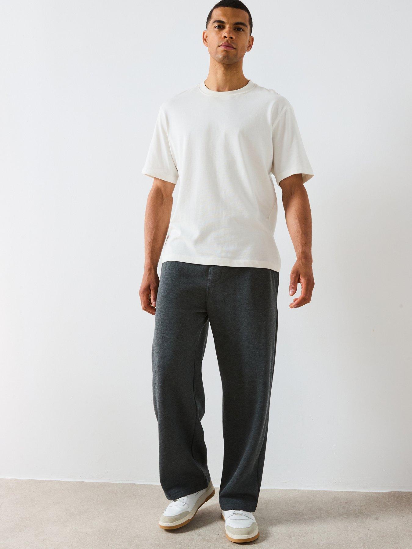 Image 6 of 6 of Very Man Essential Oversized Open Hem Joggers - Charcoal