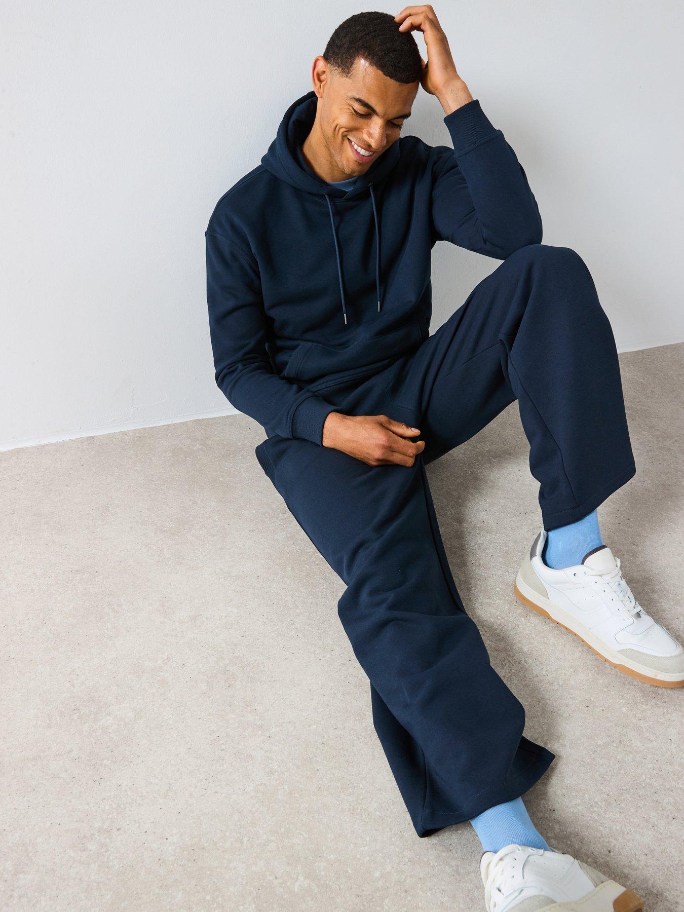 Very Man Essential Oversized Open Hem Joggers - Navy