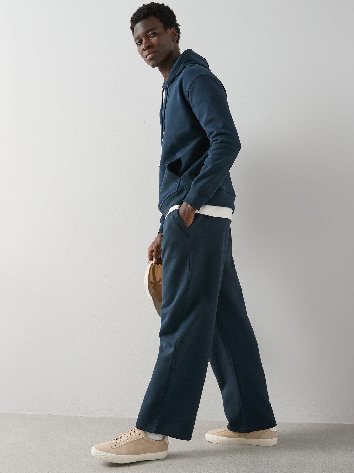 The Very Collection Cotton Blend Essential Oversized Open Hem Joggers - Navy