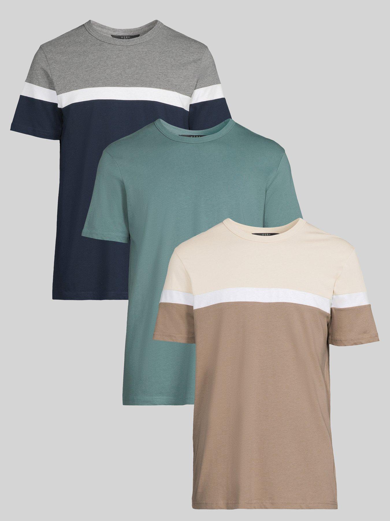 Very Man Cut and Sew T-Shirt 3 Pack - Multi