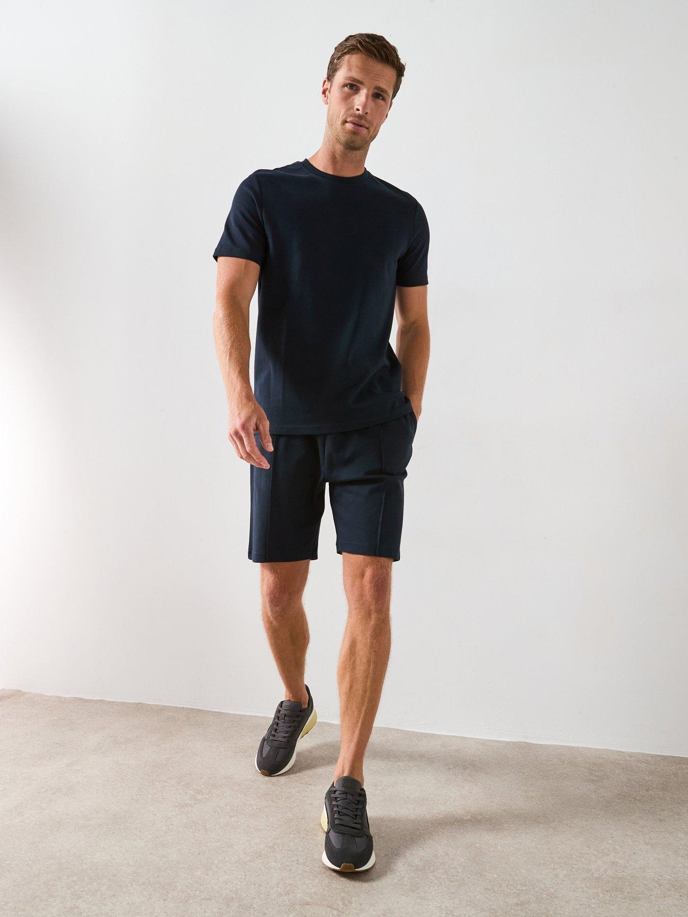 Very Man Pure Cotton Interlock T-shirt And Short Set - Navy