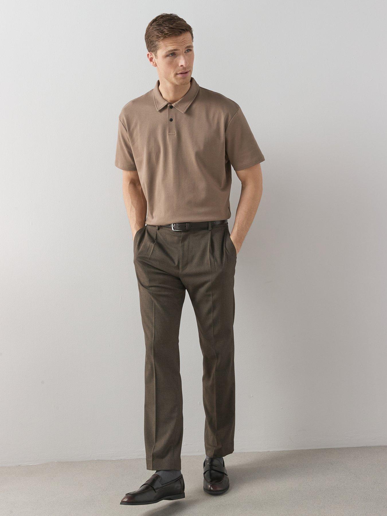 Image 3 of 6 of Very Man Interlock Popper Polo Top - Brown