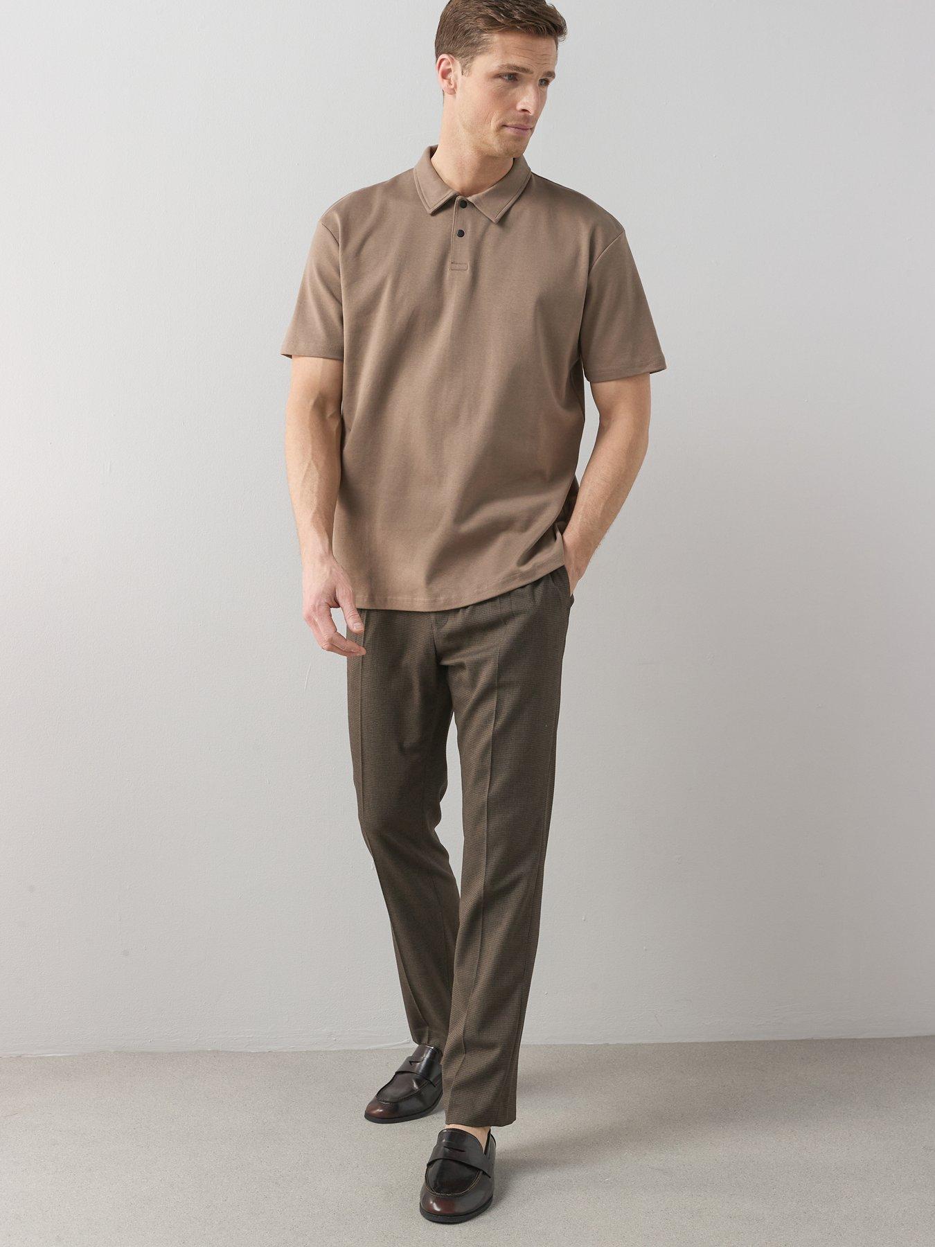 Image 5 of 6 of Very Man Interlock Popper Polo Top - Brown