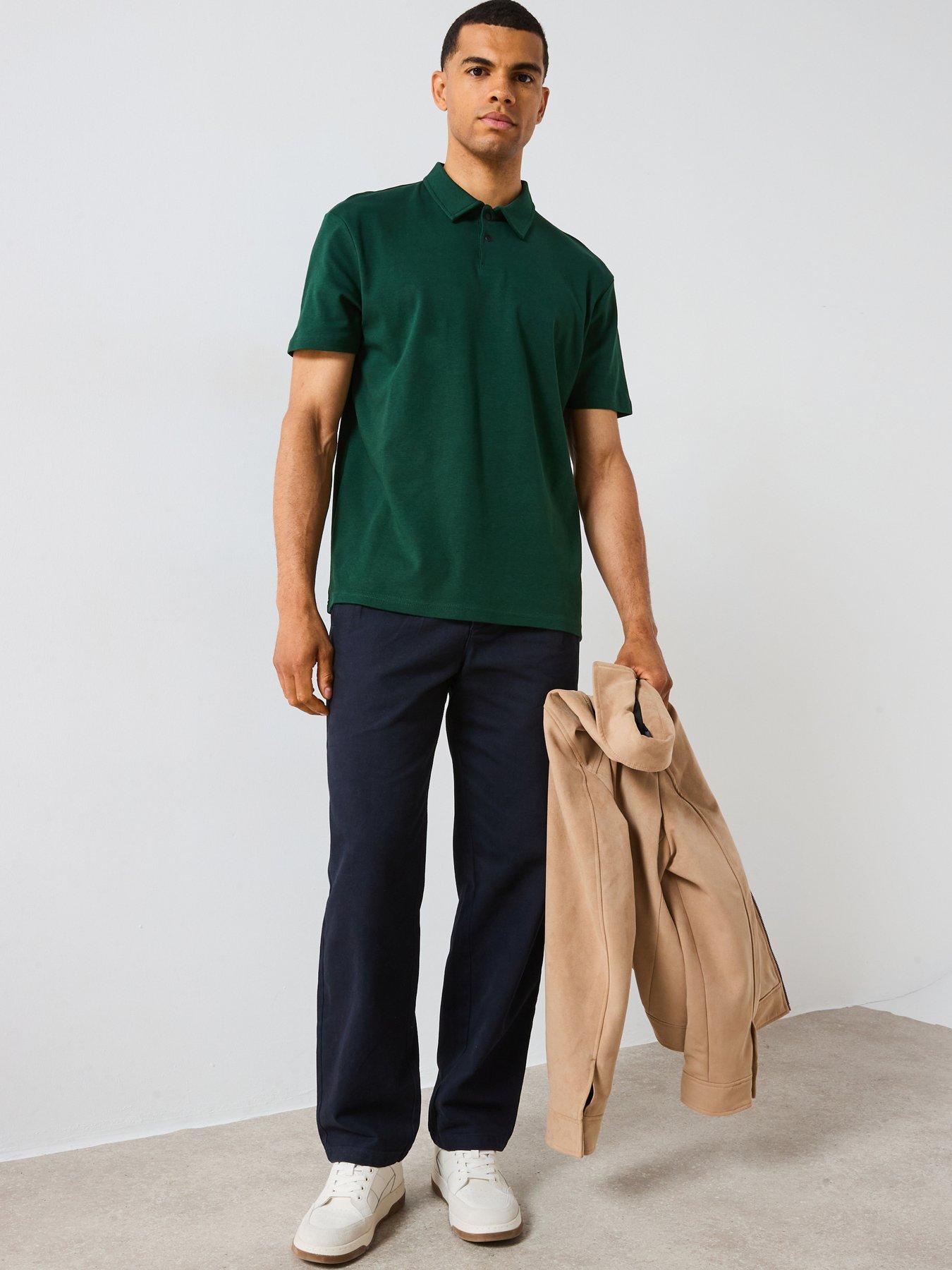 Very Man Interlock Popper Polo Top - Green