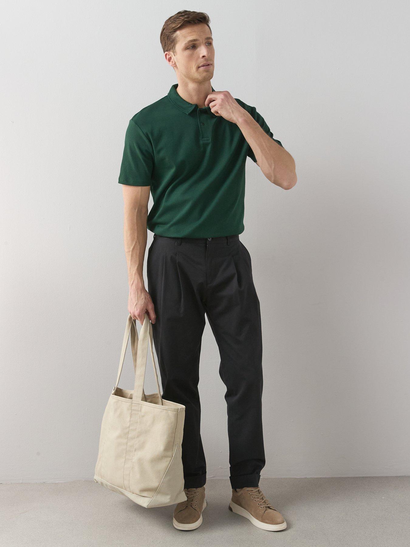 Image 3 of 6 of Very Man Interlock Popper Polo Top - Green