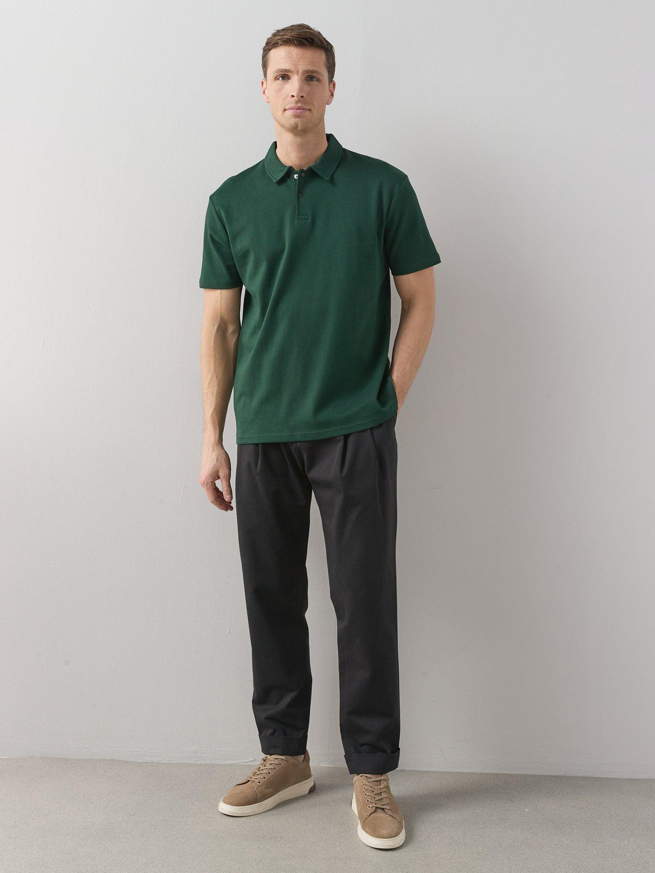 Image 4 of 6 of Very Man Interlock Popper Polo Top - Green