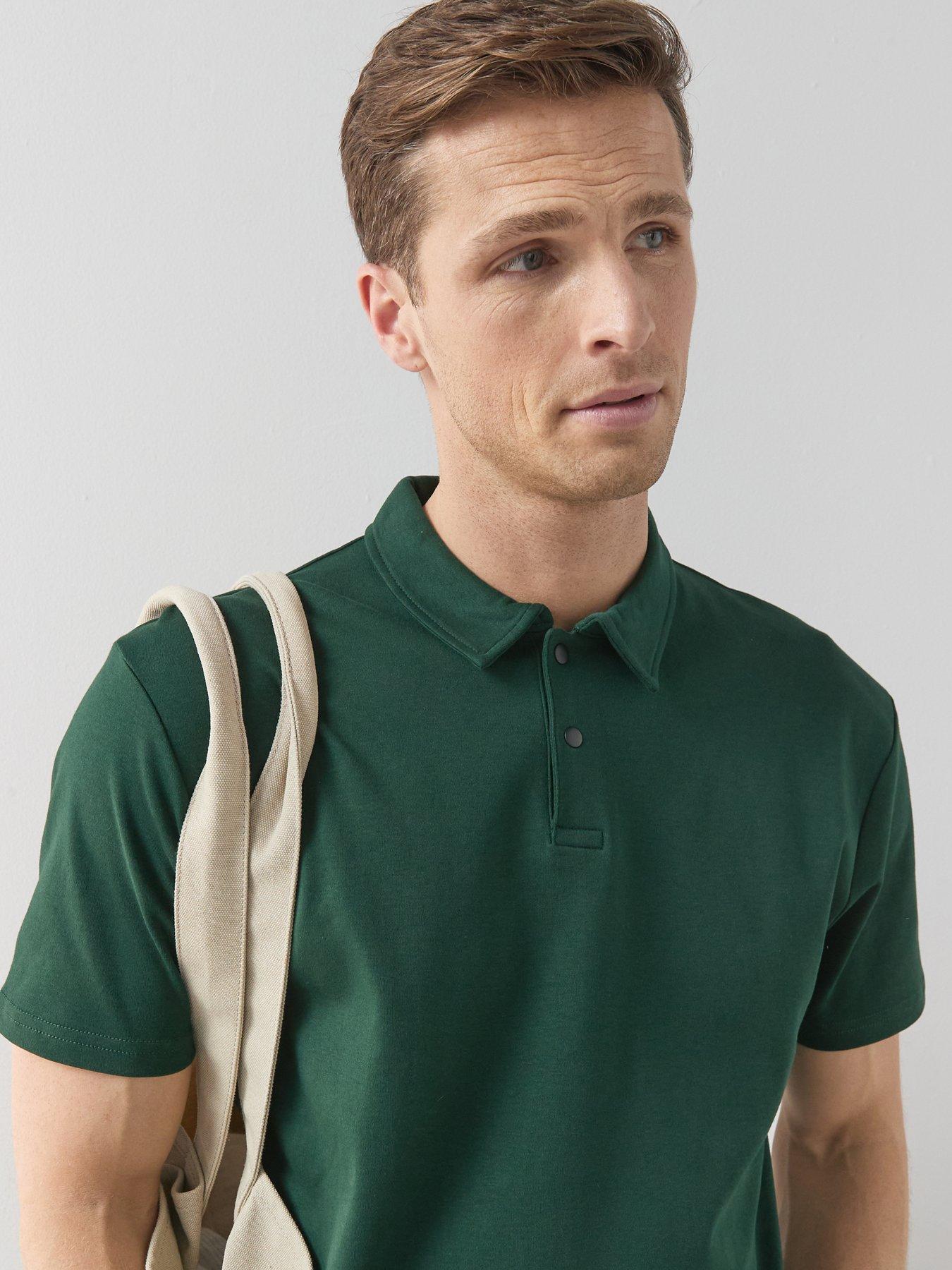 Image 5 of 6 of Very Man Interlock Popper Polo Top - Green