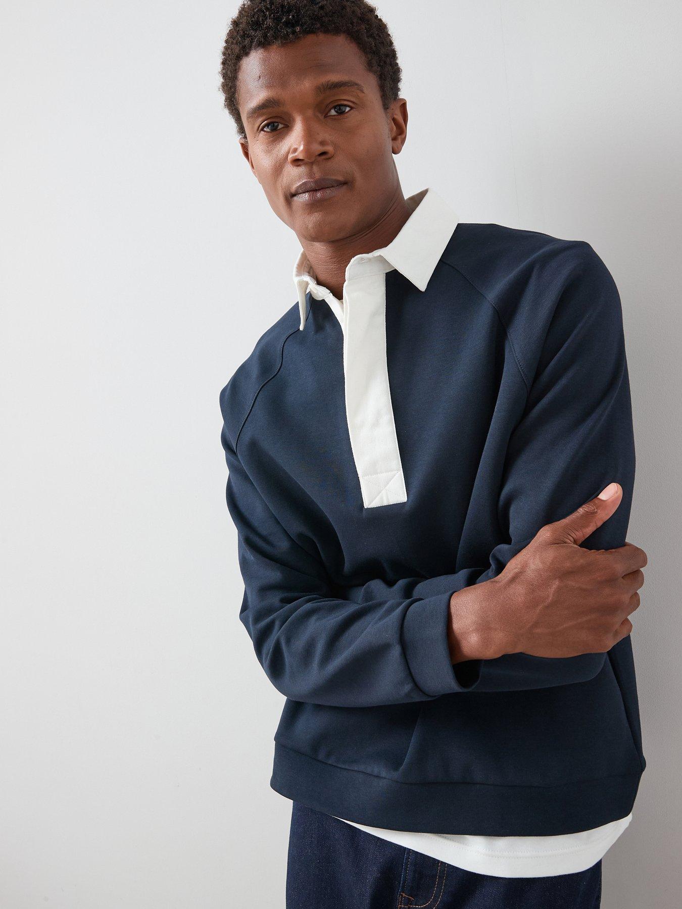 Very Man Oversized Polo Sweatshirt - Navy