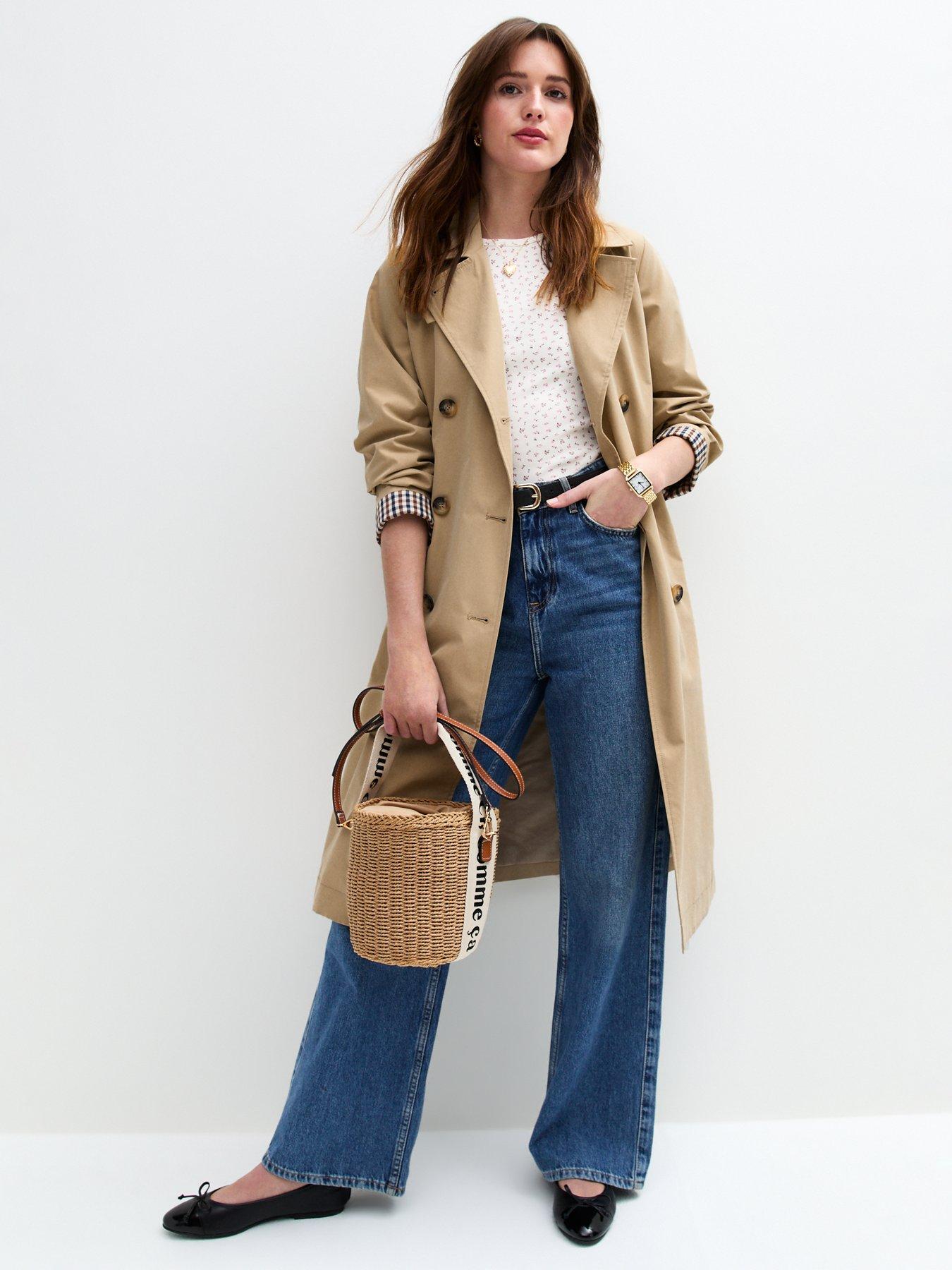 New Look Stone Double Breasted Trench Coat