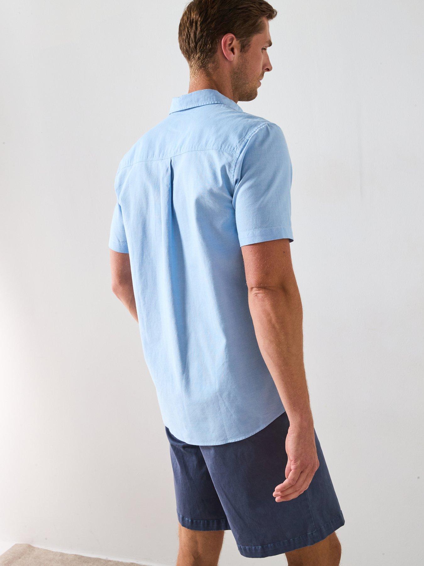 the-very-collection-pure-cotton-short-sleeve-button-down-oxford-shirt-light-bluestillFront