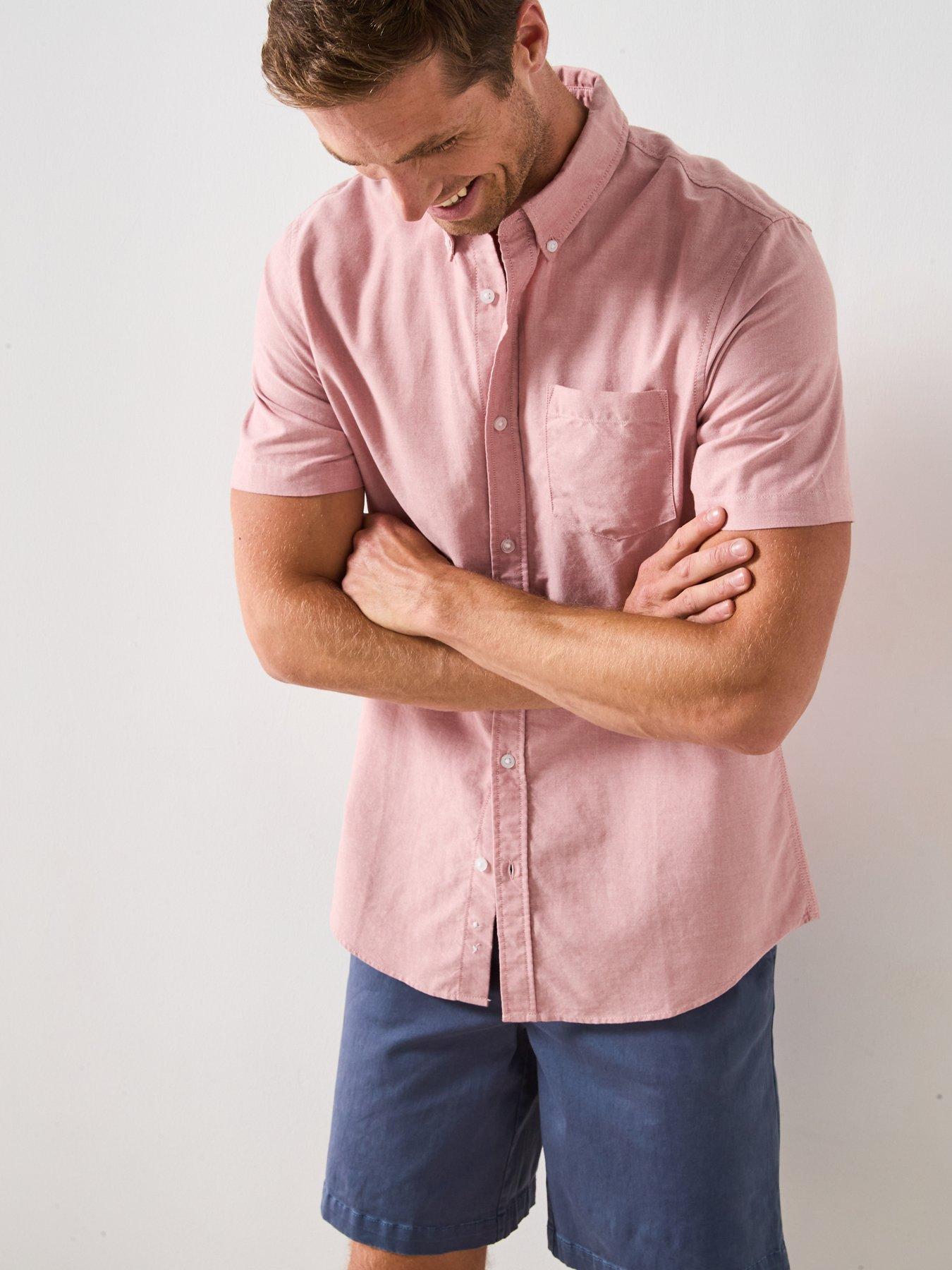 very-man-short-sleeve-button-down-oxford-shirt-pinkoutfit
