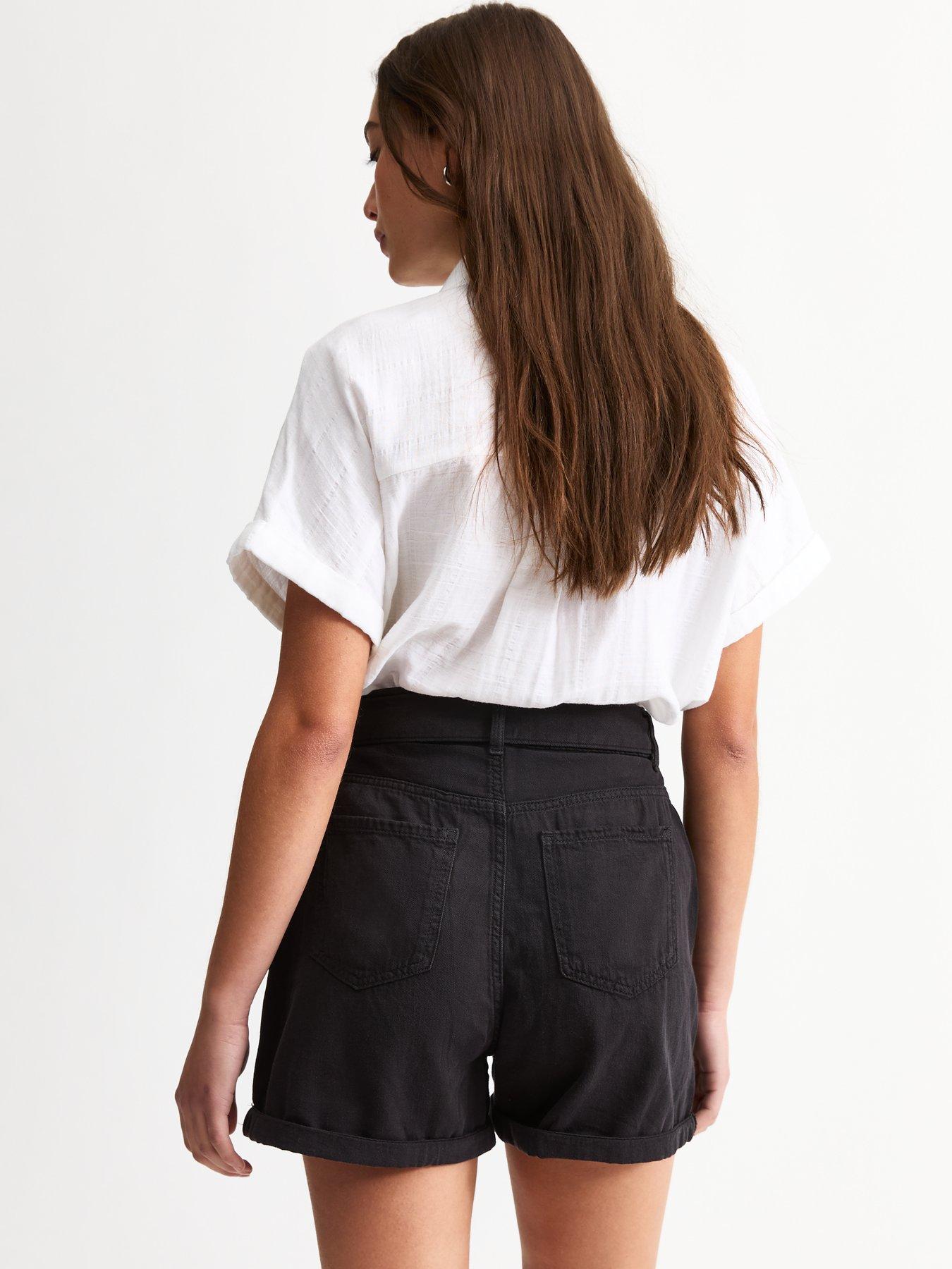 new-look-belted-twill-shorts-blackstillFront