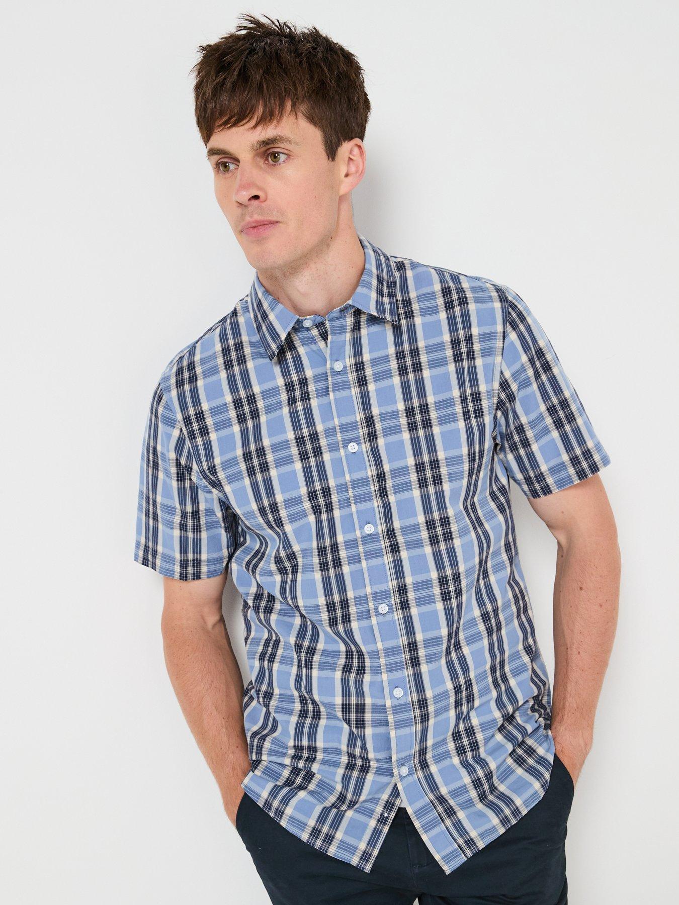 very-man-short-sleeve-check-shirt-bluefront